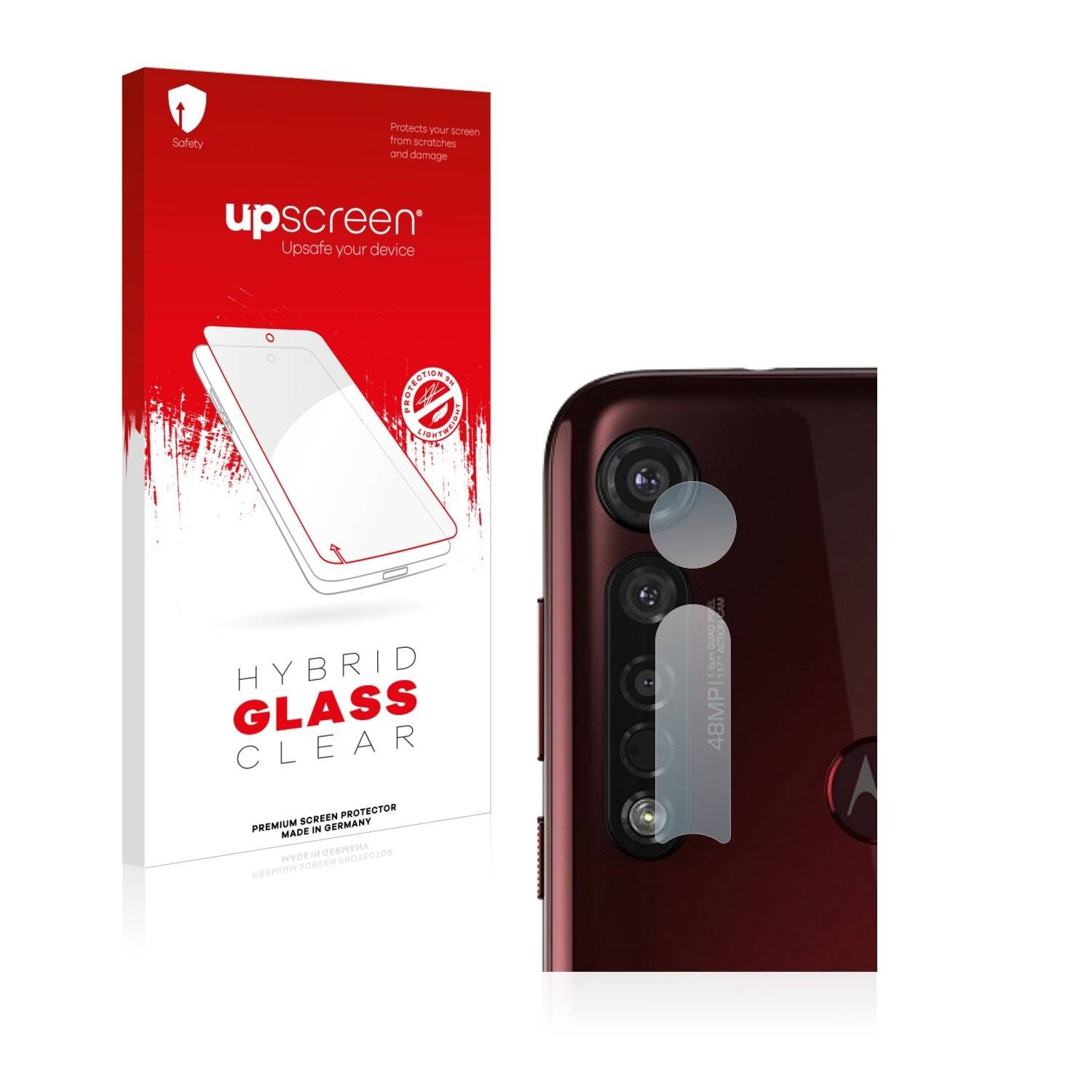 upscreen Hybrid Glass Clear Premium Schutzglas Folie für Motorola Moto G8 Play (NUR