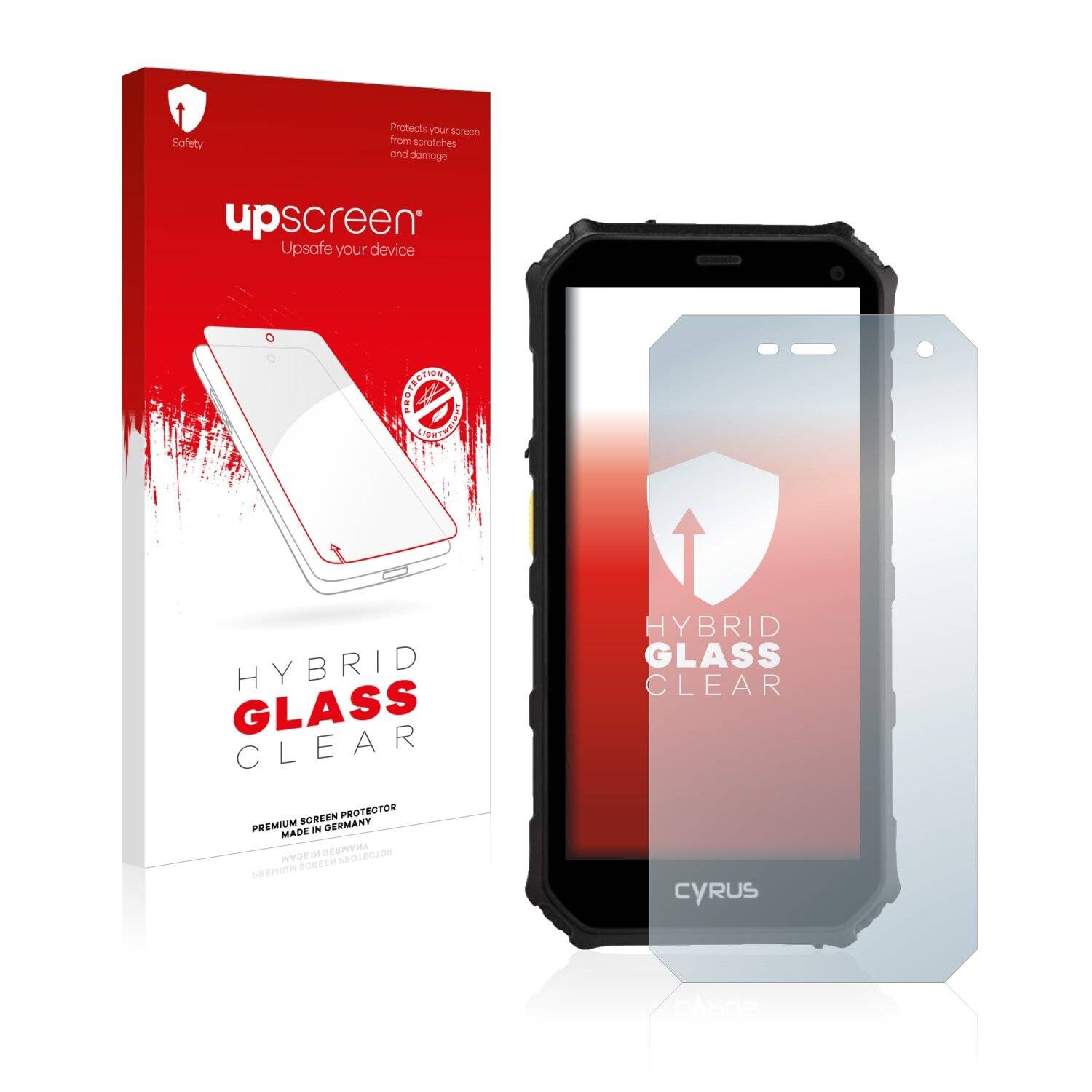 upscreen Hybrid Glass Clear Premium Schutzglas Folie für Cyrus CS24