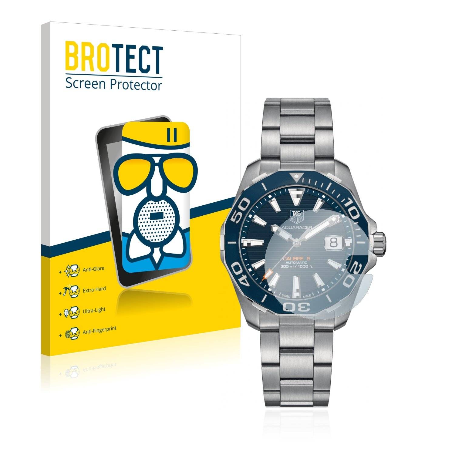 BROTECT AirGlass Matte Schutzglas Folie für TAG Heuer Aquaracer (43 mm) (runde