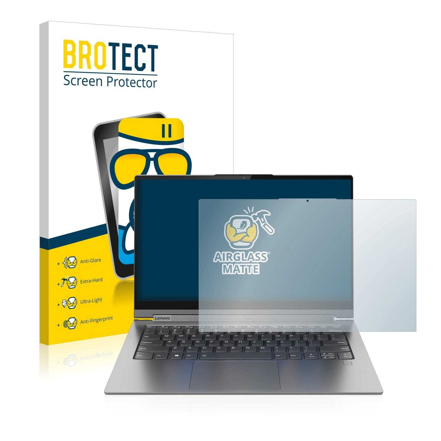 BROTECT AirGlass Matte Schutzglas Folie für Lenovo Yoga C940 14