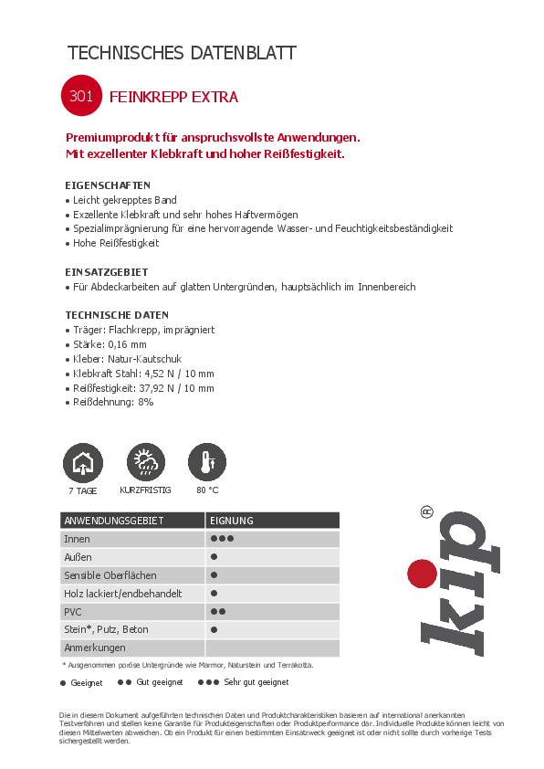 Feinkrepp Extra 301 MASKING-TEC® leicht gekreppt natur L.50m B.36mm Rl.KIP