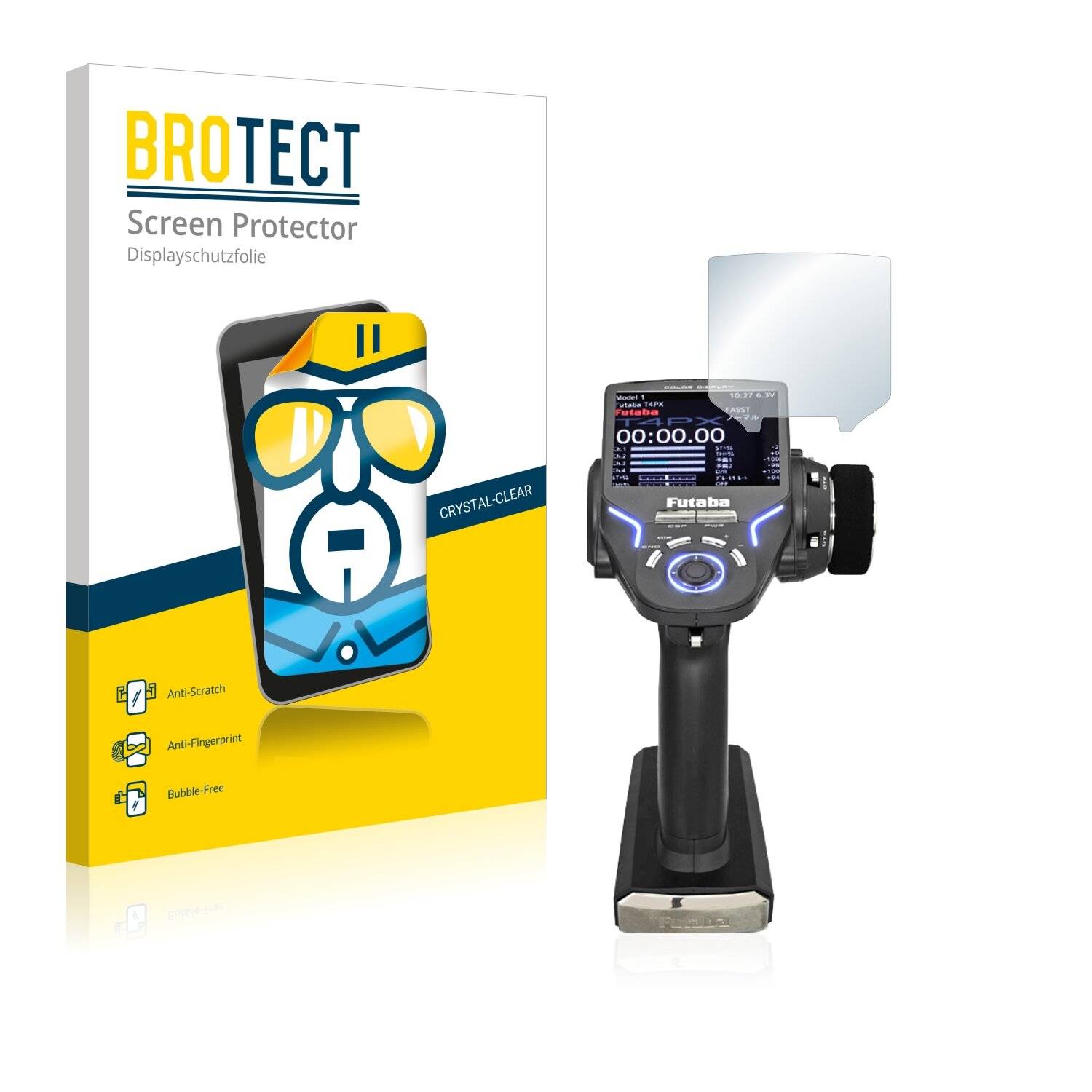 2x BROTECT HD-Clear Displayschutzfolie für Futaba