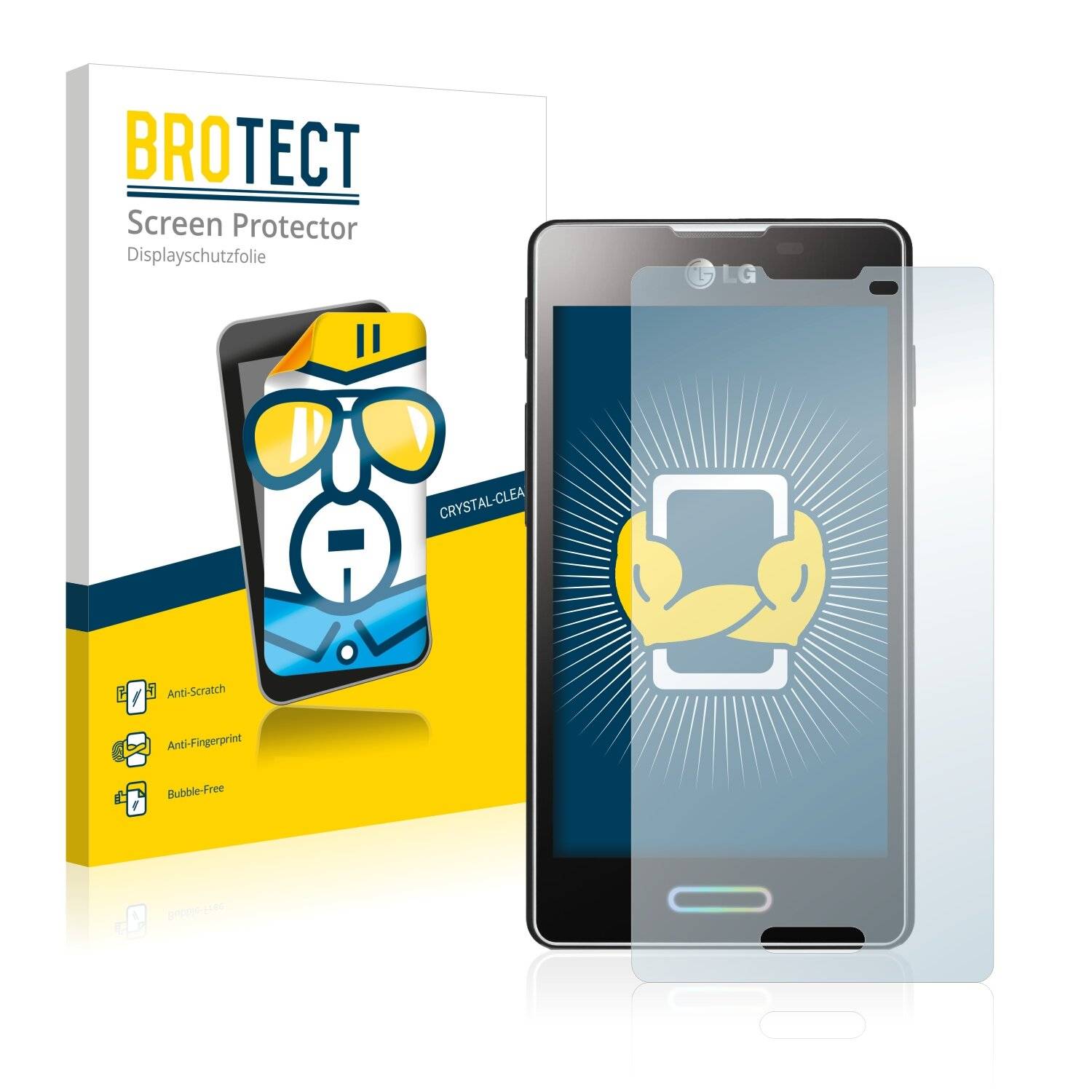 2x BROTECT HD-Clear Displayschutzfolie für LG Electronics E460 Optimus L5