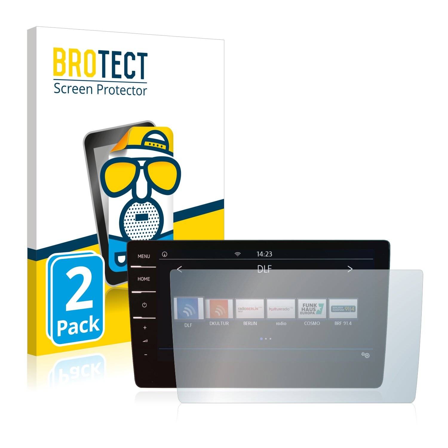 2x BROTECT Matte Displayschutzfolie für Volkswagen Passat GTE Variant 2019 Discover Pro 9.2