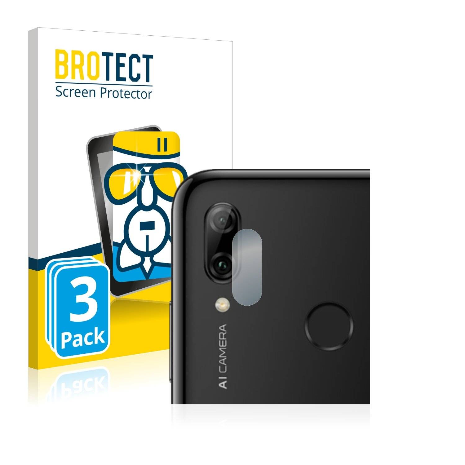 3x BROTECT AirGlass Schutzglas Folie für Huawei P smart Pro 2019 (NUR