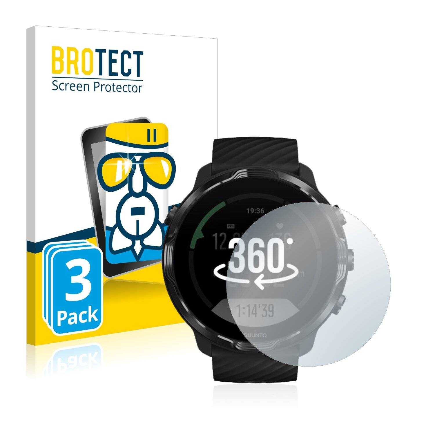 3x BROTECT AirGlass Schutzglas Folie für Suunto