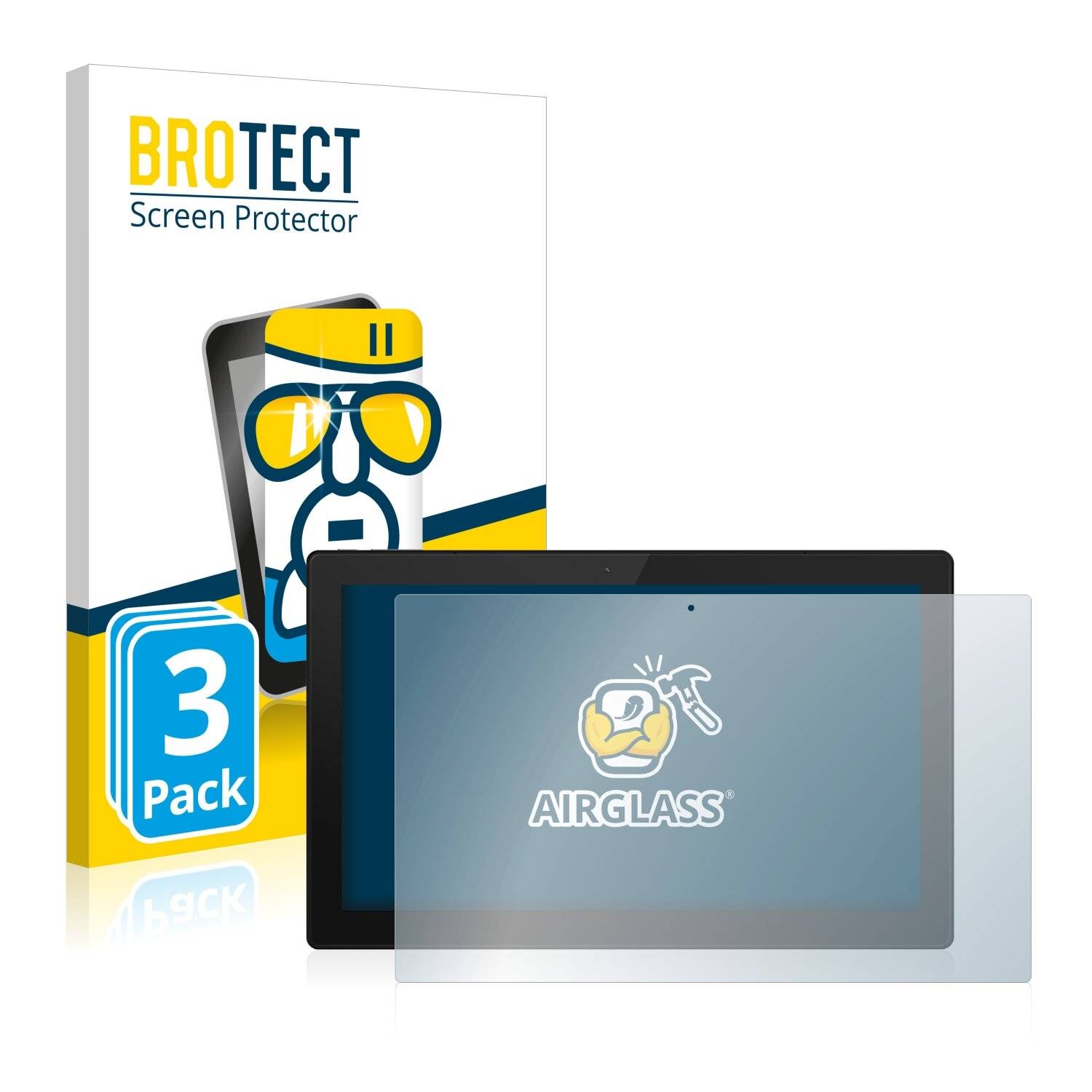 3x BROTECT AirGlass Schutzglas Folie für TrekStor Primetab