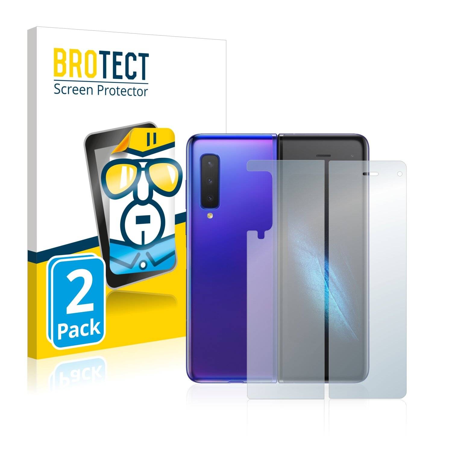 2x BROTECT HD-Clear Displayschutzfolie für Samsung Galaxy Fold (Vorder +