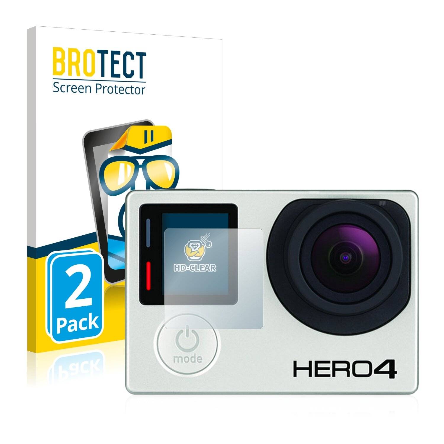2x BROTECT HD-Clear Displayschutzfolie für GoPro Hero4 Black (Vorderes