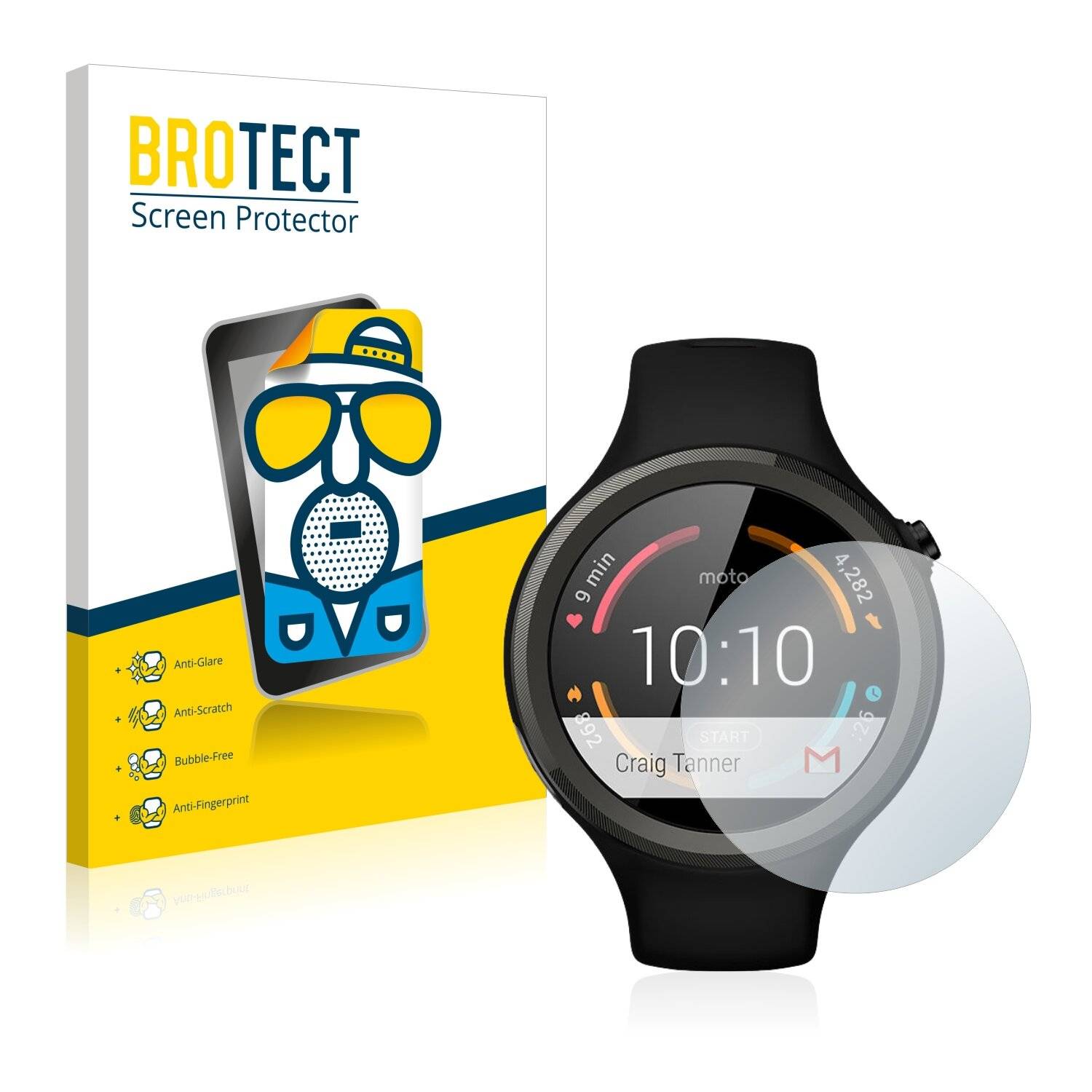 2x BROTECT Matte Displayschutzfolie für Motorola Moto 360 Sport 45 mm (1. Generation) -