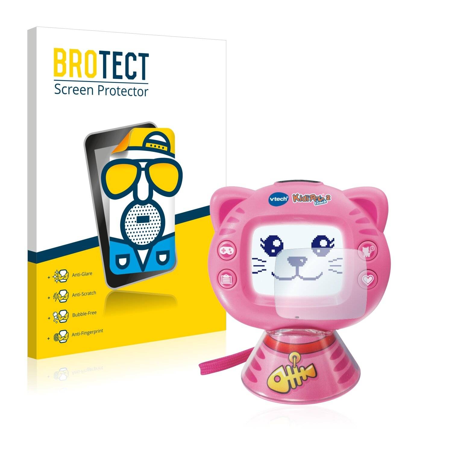 2x BROTECT Matte Displayschutzfolie für Vtech KidiPet touch 2 (Katze) - Entspiegelt,