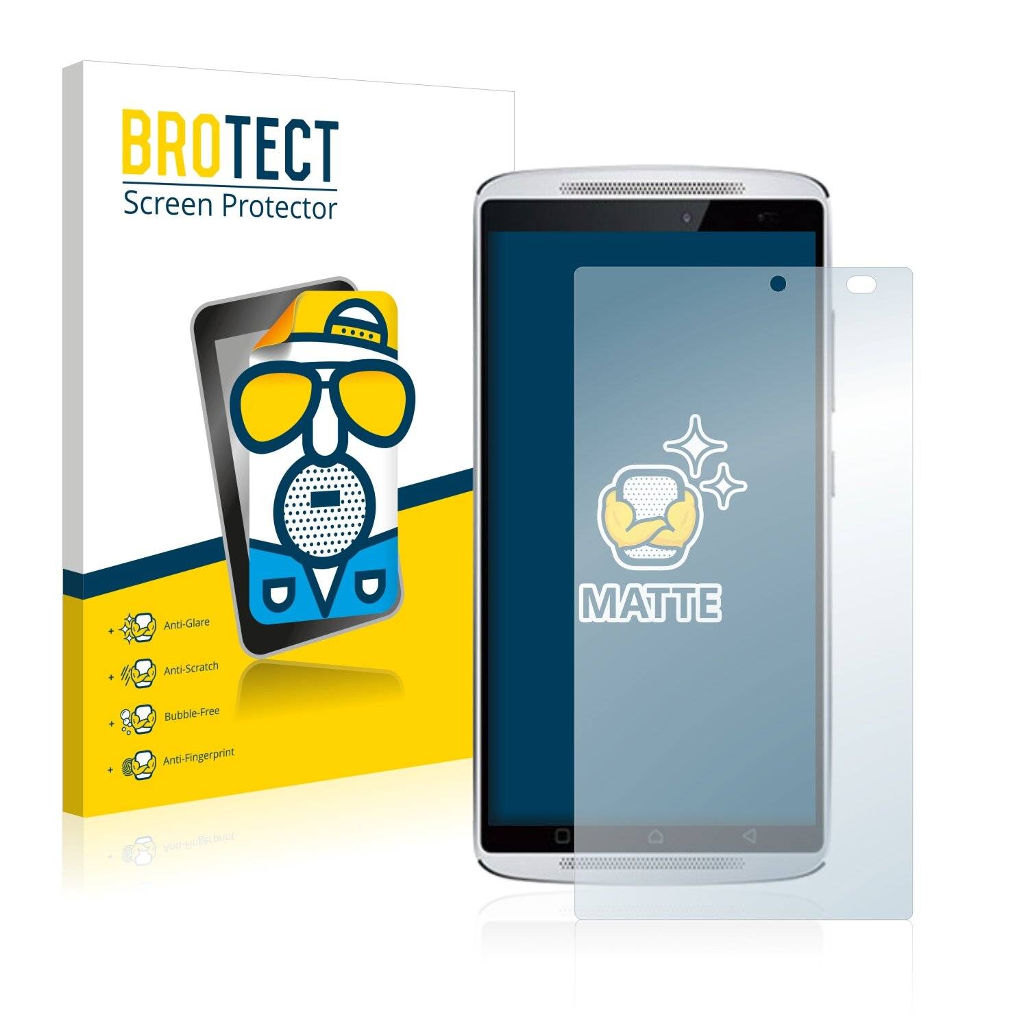 2x BROTECT Matte Displayschutzfolie für Lenovo Vibe X3 (nur Kamera rechts) - Entspiegelt,