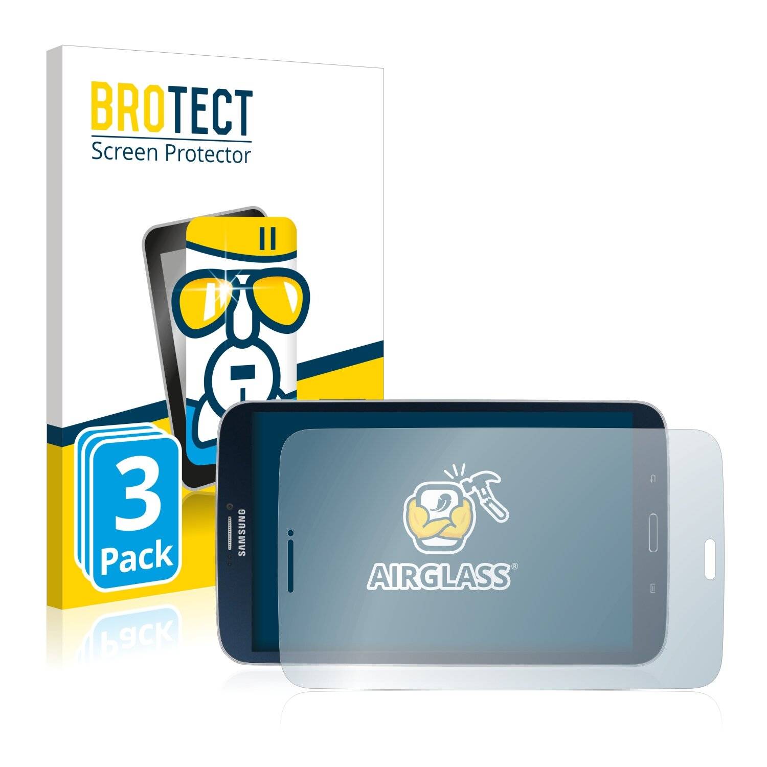 3x BROTECT AirGlass Schutzglas Folie für Samsung Galaxy Tab 3 8.0 WiFi SM-T310 (im