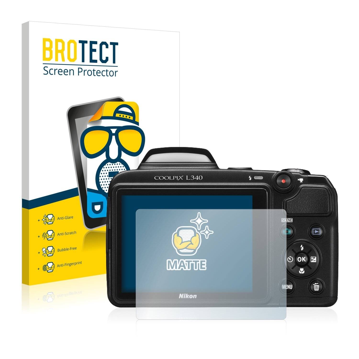 2x BROTECT Matte Displayschutzfolie für Nikon Coolpix L340 - Entspiegelt,