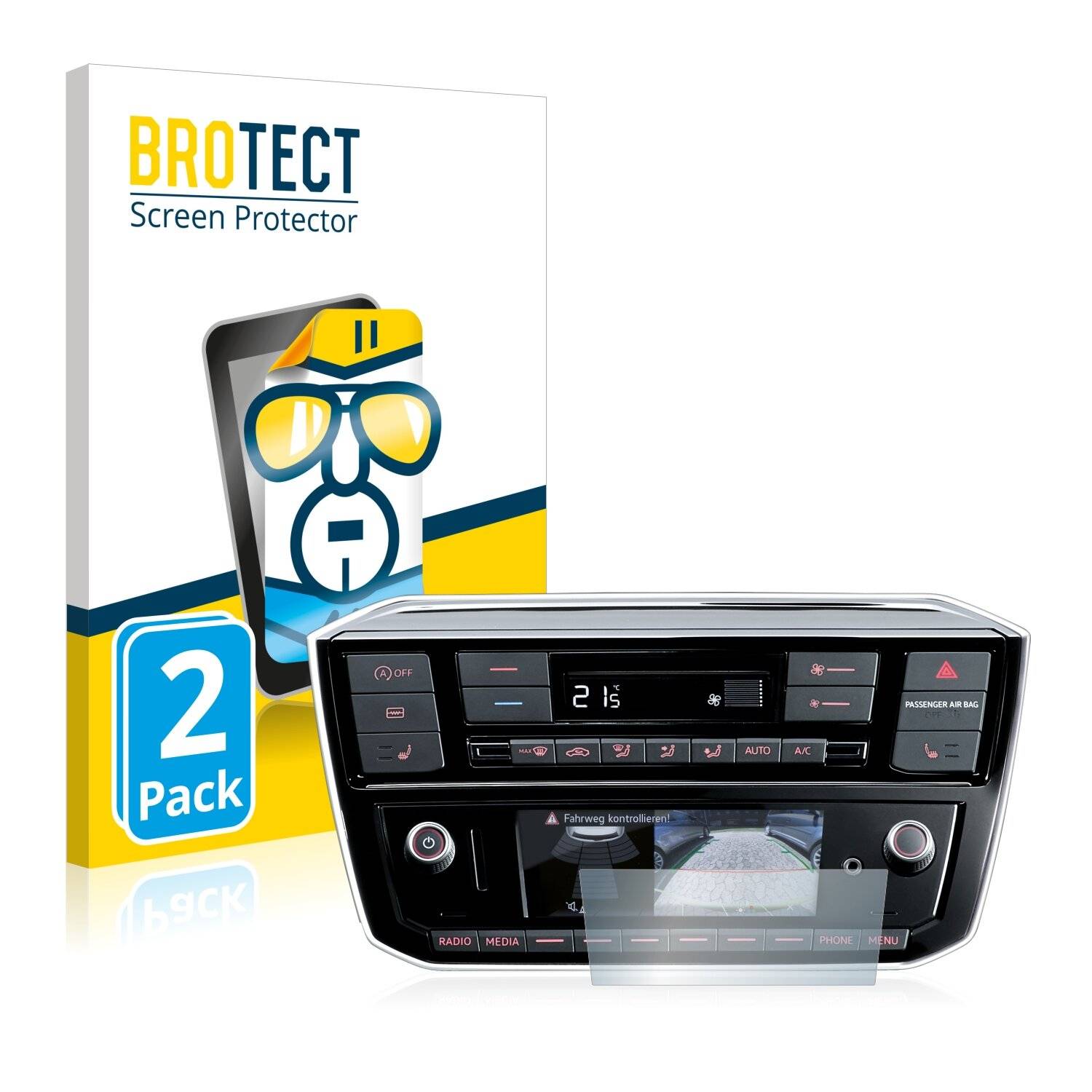 2x BROTECT HD-Clear Displayschutzfolie für Volkswagen e-UP 2017 Radio Composition