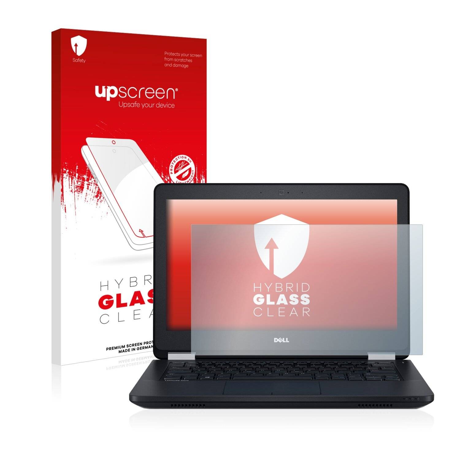 upscreen Hybrid Glass Clear Premium Schutzglas Folie für Dell Latitude 12