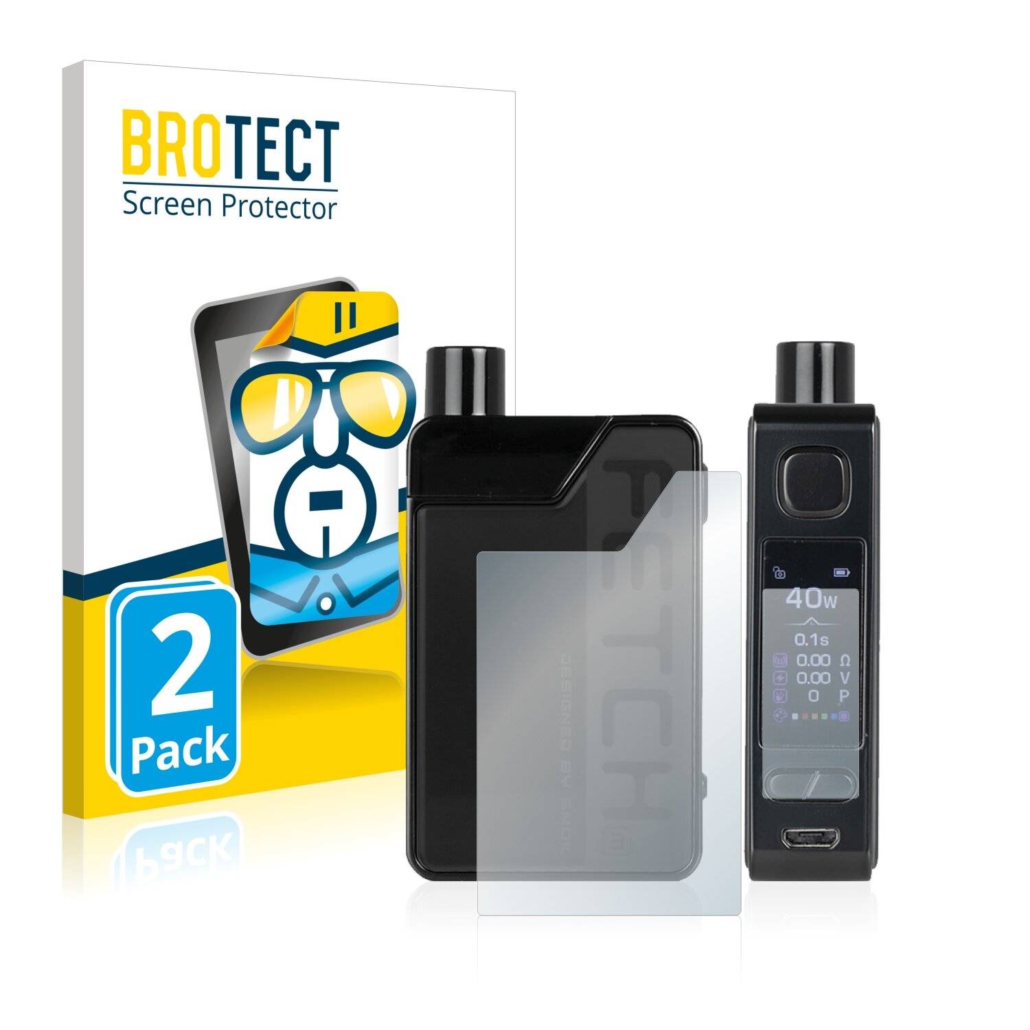 2x BROTECT HD-Clear Displayschutzfolie für Smok Fetch Mini
