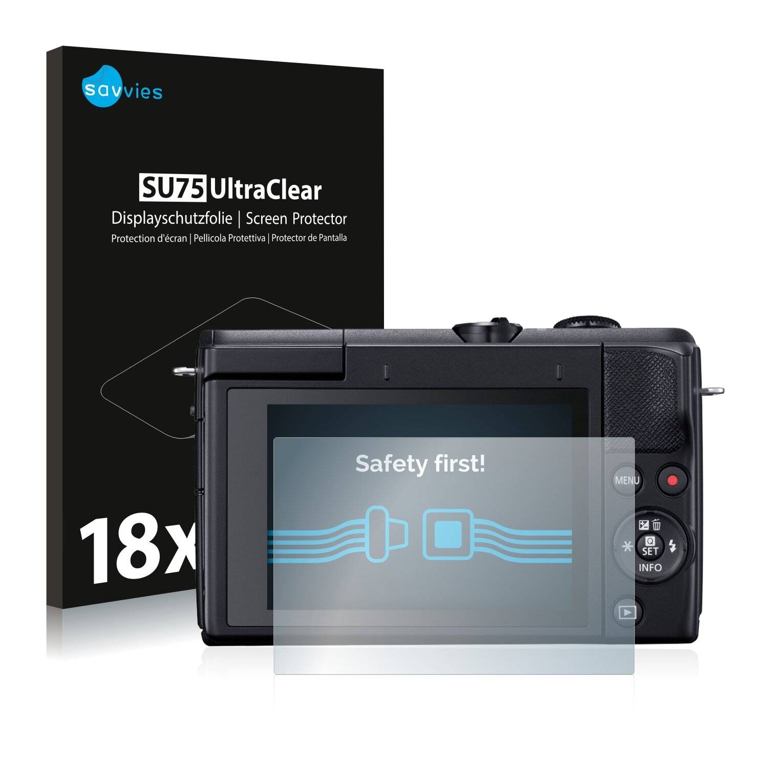 18x Savvies SU75 Displayschutzfolie für Canon EOS