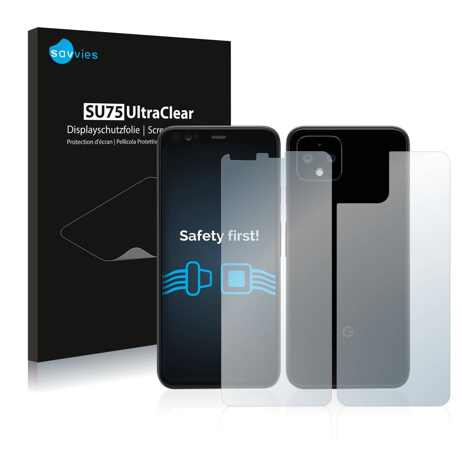 18x Savvies SU75 Displayschutzfolie für Google Pixel 4 (Vorder +