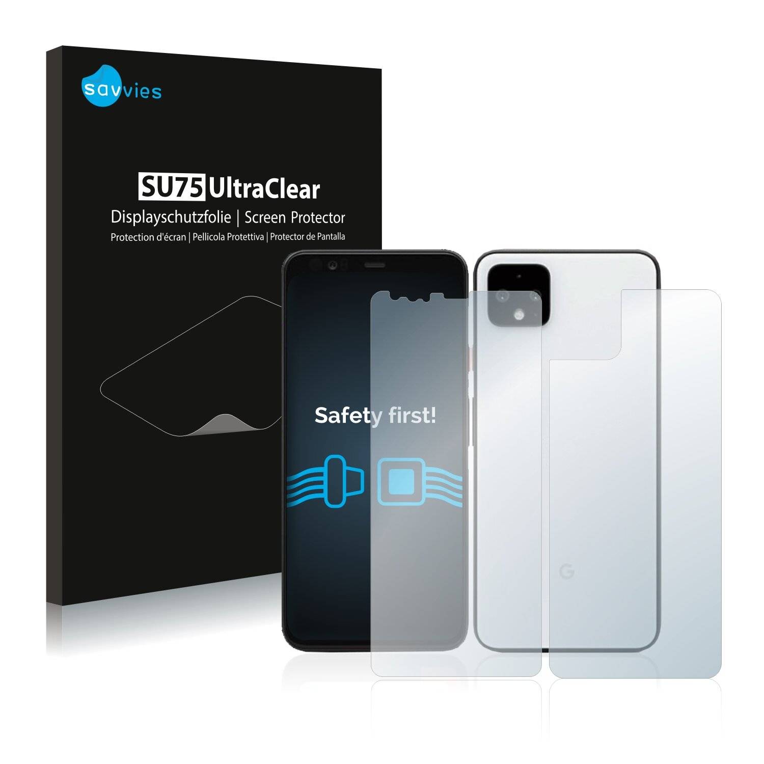 18x Savvies SU75 Displayschutzfolie für Google Pixel 4 XL (Vorder +
