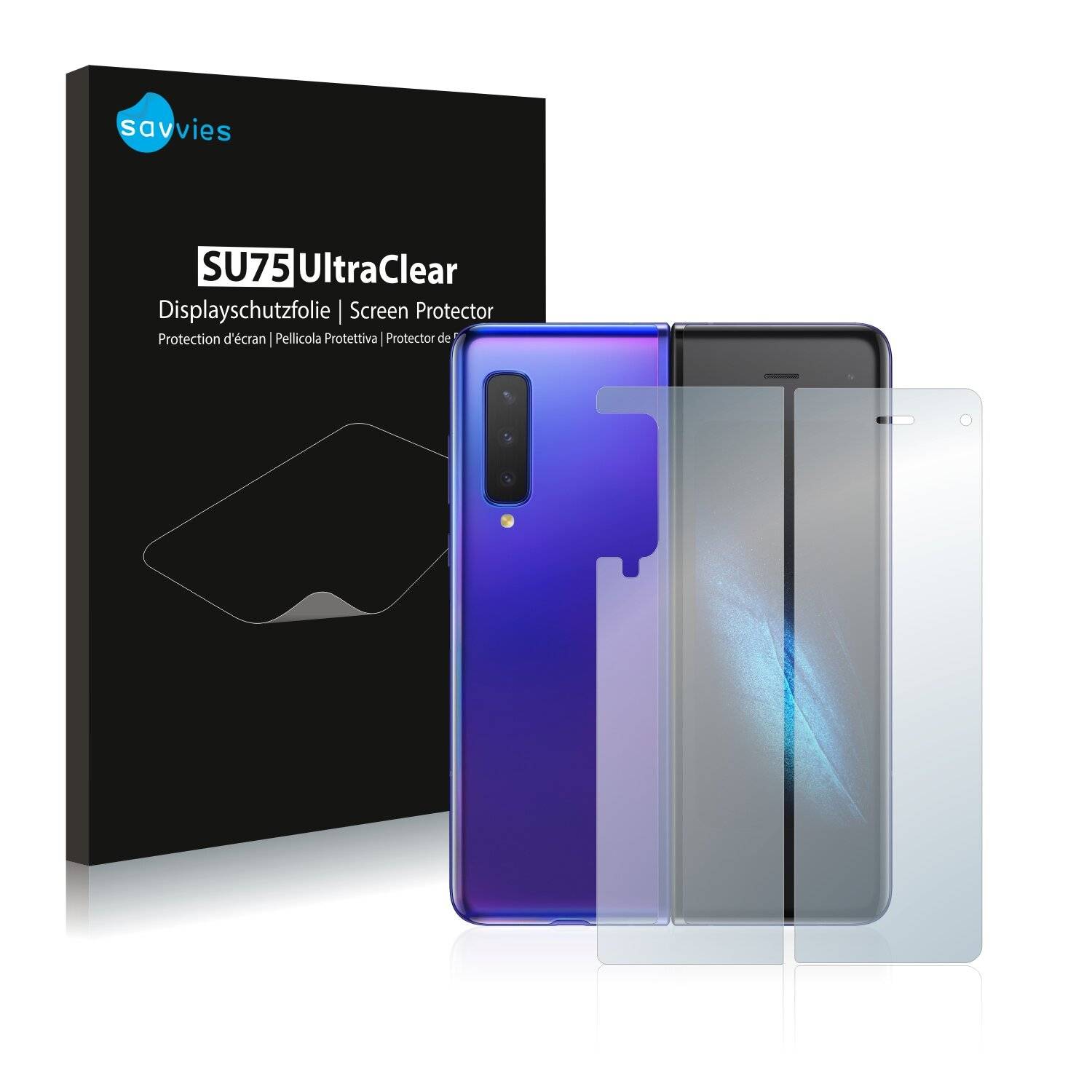 18x Savvies SU75 Displayschutzfolie für Samsung Galaxy Fold (Vorder +