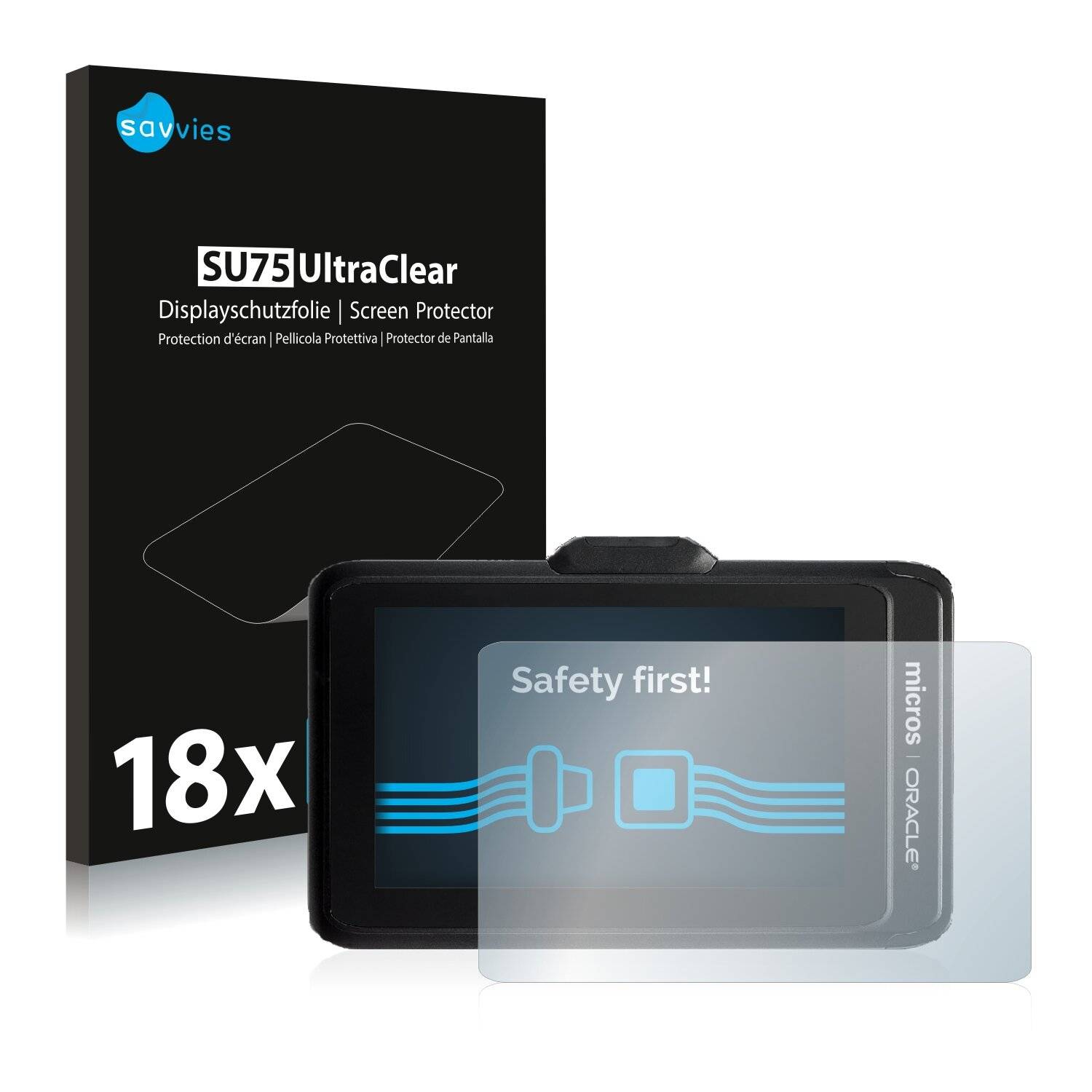 18x Savvies SU75 Displayschutzfolie für Oracle Micros Tablet