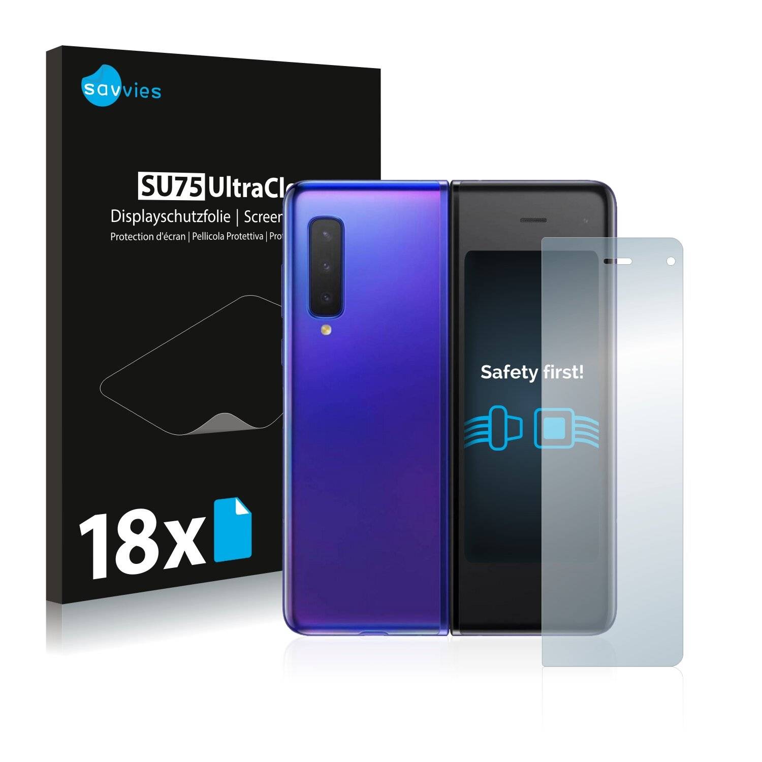 18x Savvies SU75 Displayschutzfolie für Samsung Galaxy