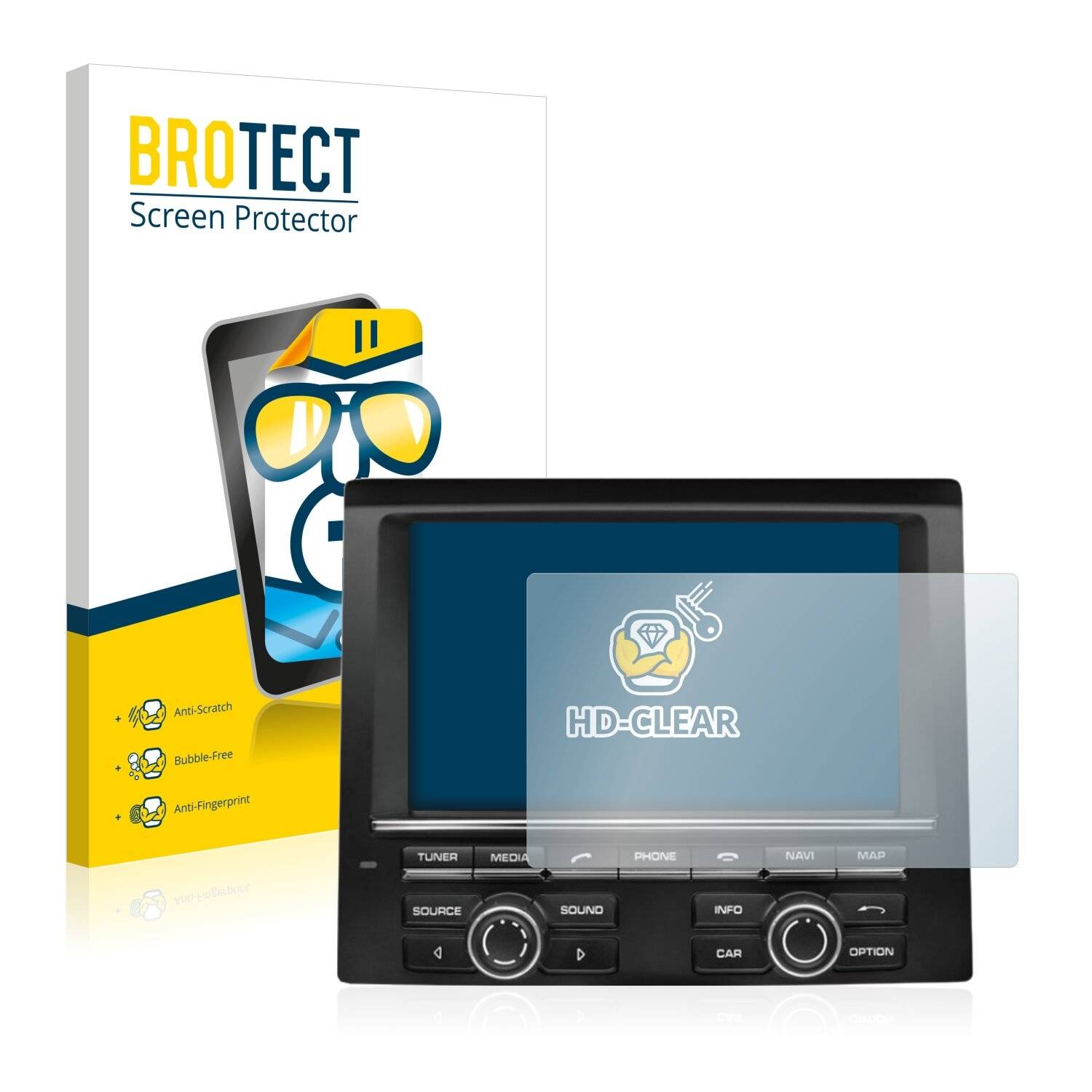 2x BROTECT HD-Clear Displayschutzfolie für Porsche PCM Macan