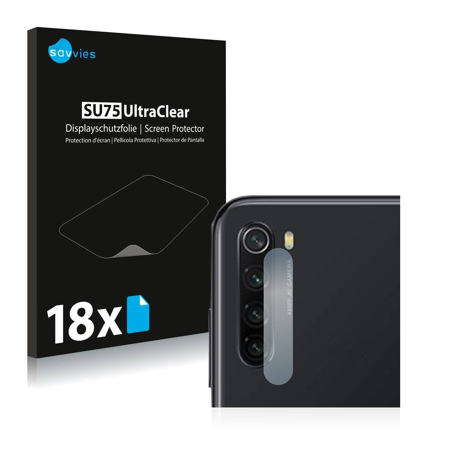 18x Savvies SU75 Displayschutzfolie für Xiaomi Redmi Note 8 2019 (NUR