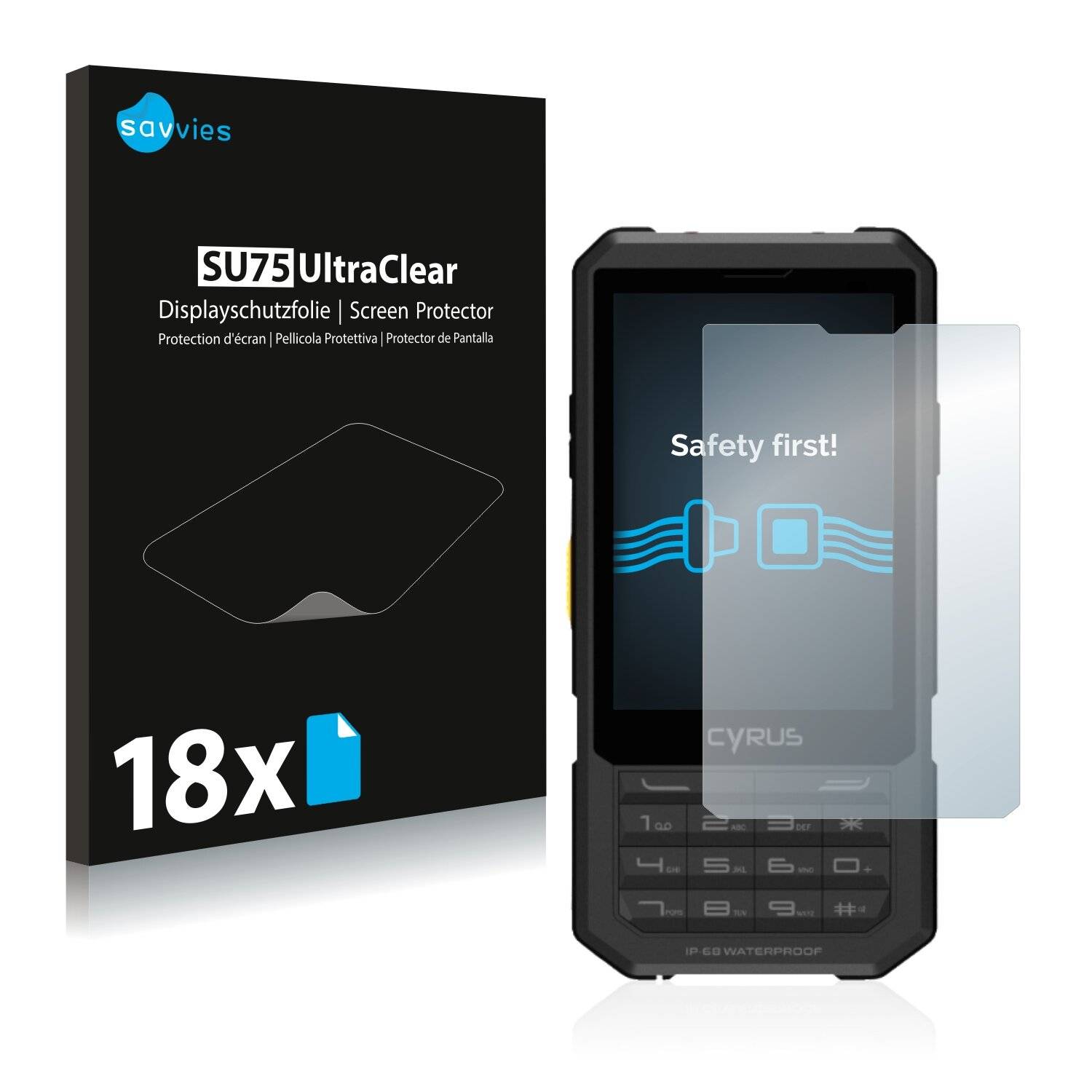 18x Savvies SU75 Displayschutzfolie für Cyrus CM 17