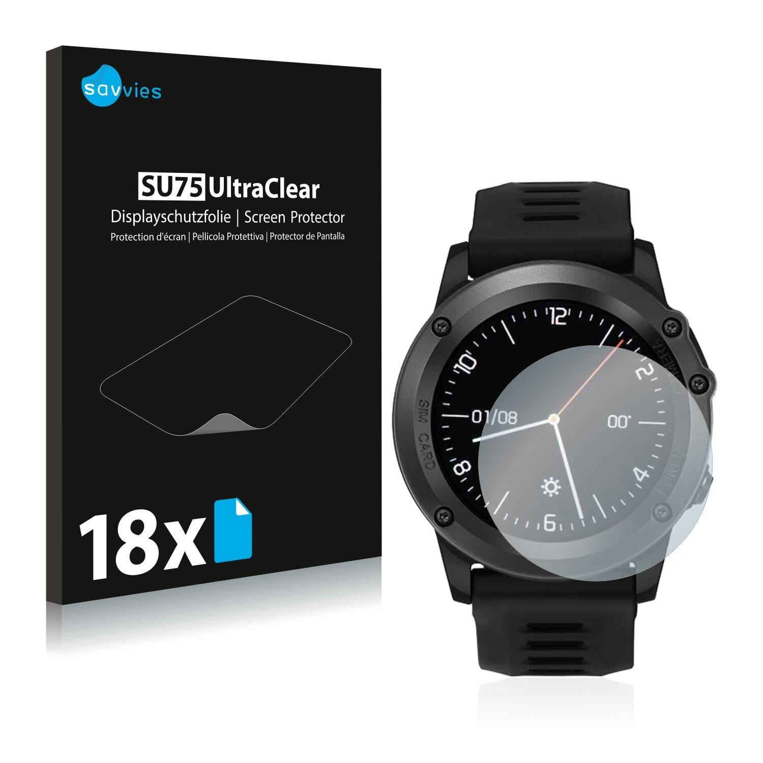 18x Savvies SU75 Displayschutzfolie für Leotec Swim