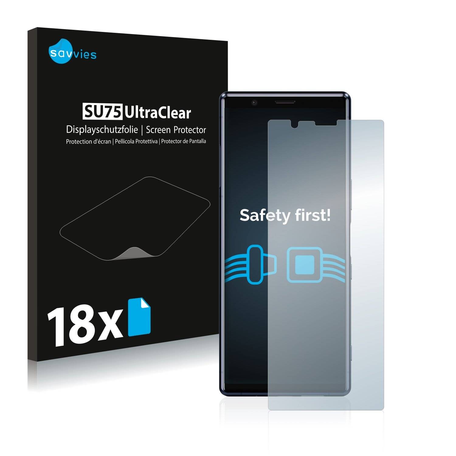 18x Savvies SU75 Displayschutzfolie für Sony Xperia
