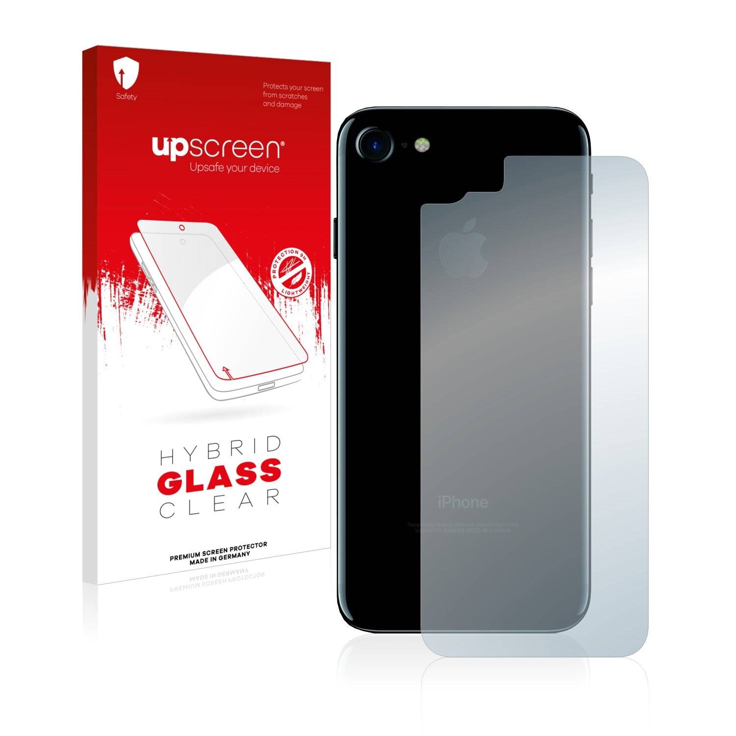 upscreen Hybrid Glass Clear Premium Schutzglas Folie für Apple iPhone 7 Rückseite (gesamte