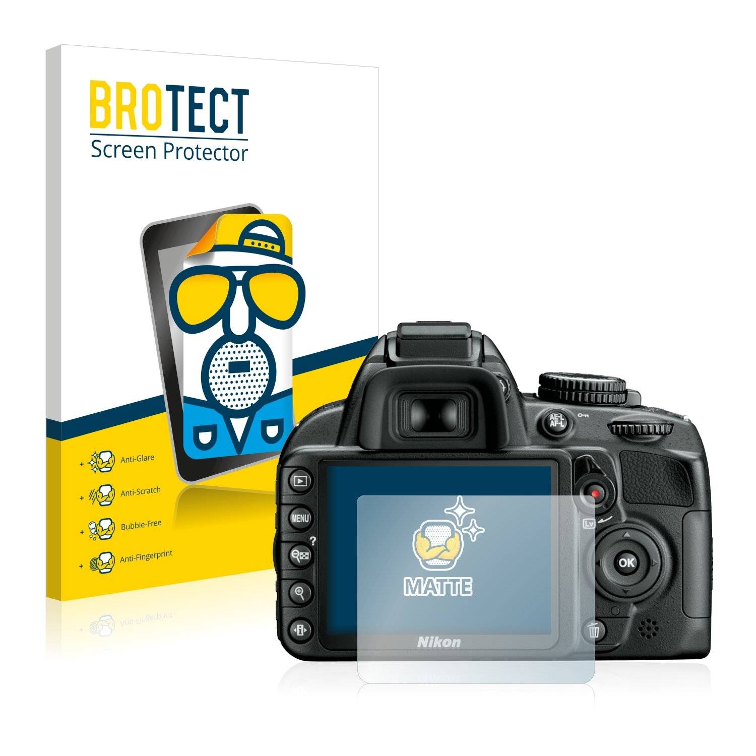 2x BROTECT Matte Displayschutzfolie für Nikon D3100 - Entspiegelt,