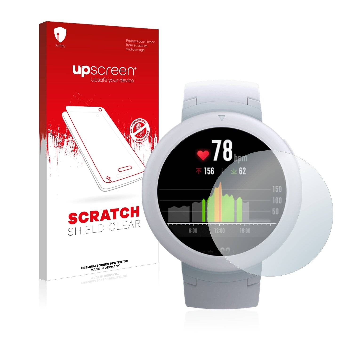 upscreen Scratch Shield Clear Premium Displayschutzfolie für Huami Amazfit Verge