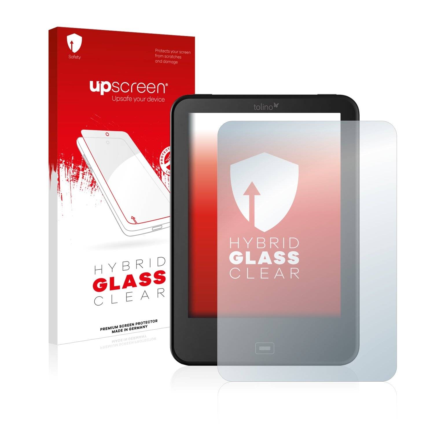 upscreen Hybrid Glass Clear Premium Schutzglas Folie für Tolino Vision 4