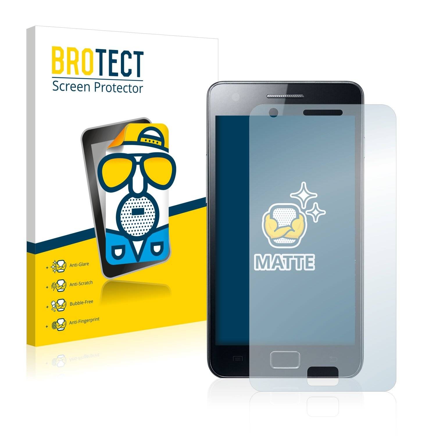 2x BROTECT Matte Displayschutzfolie für Samsung Galaxy I9100 - Entspiegelt,