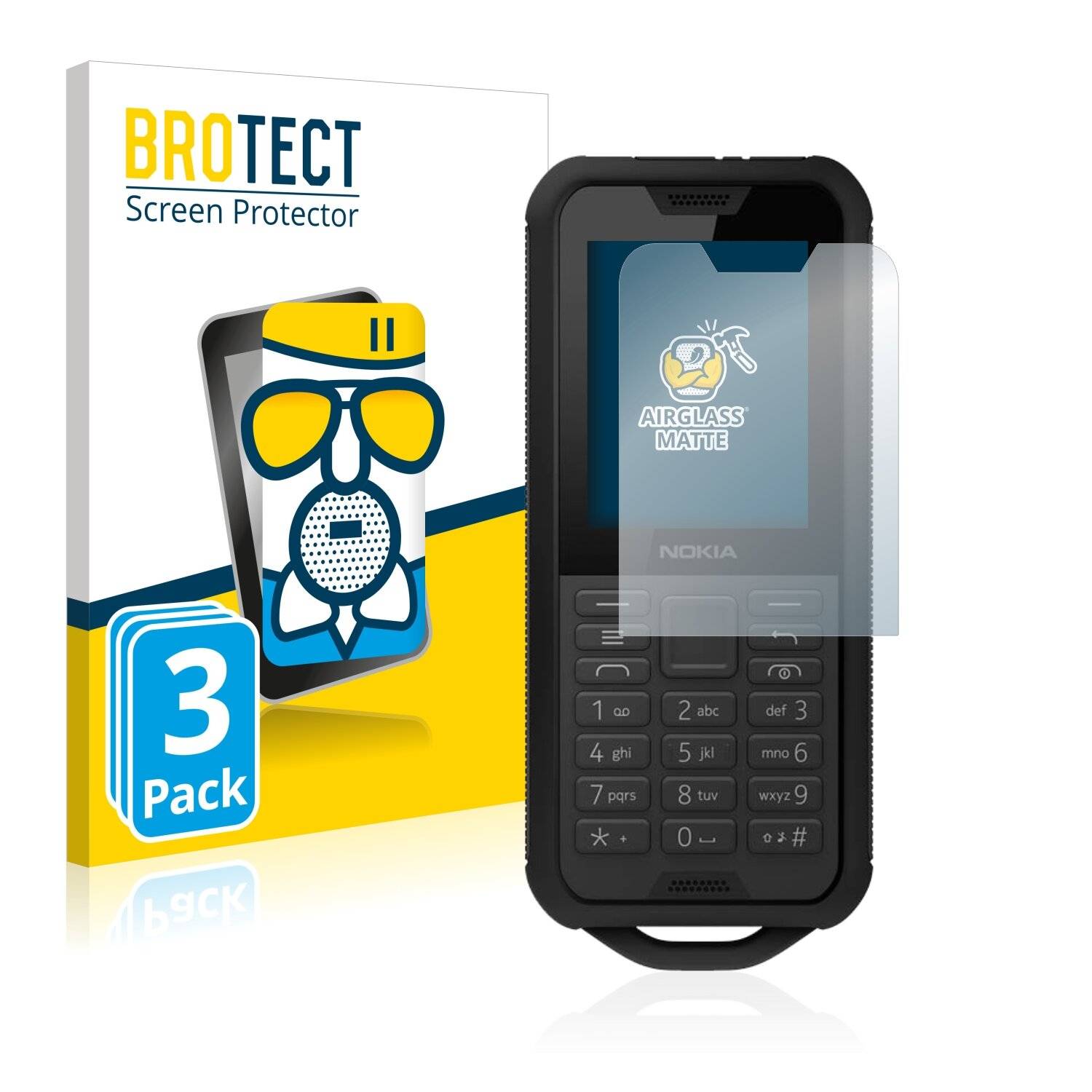 3x BROTECT AirGlass Matte Schutzglas Folie für Nokia 800