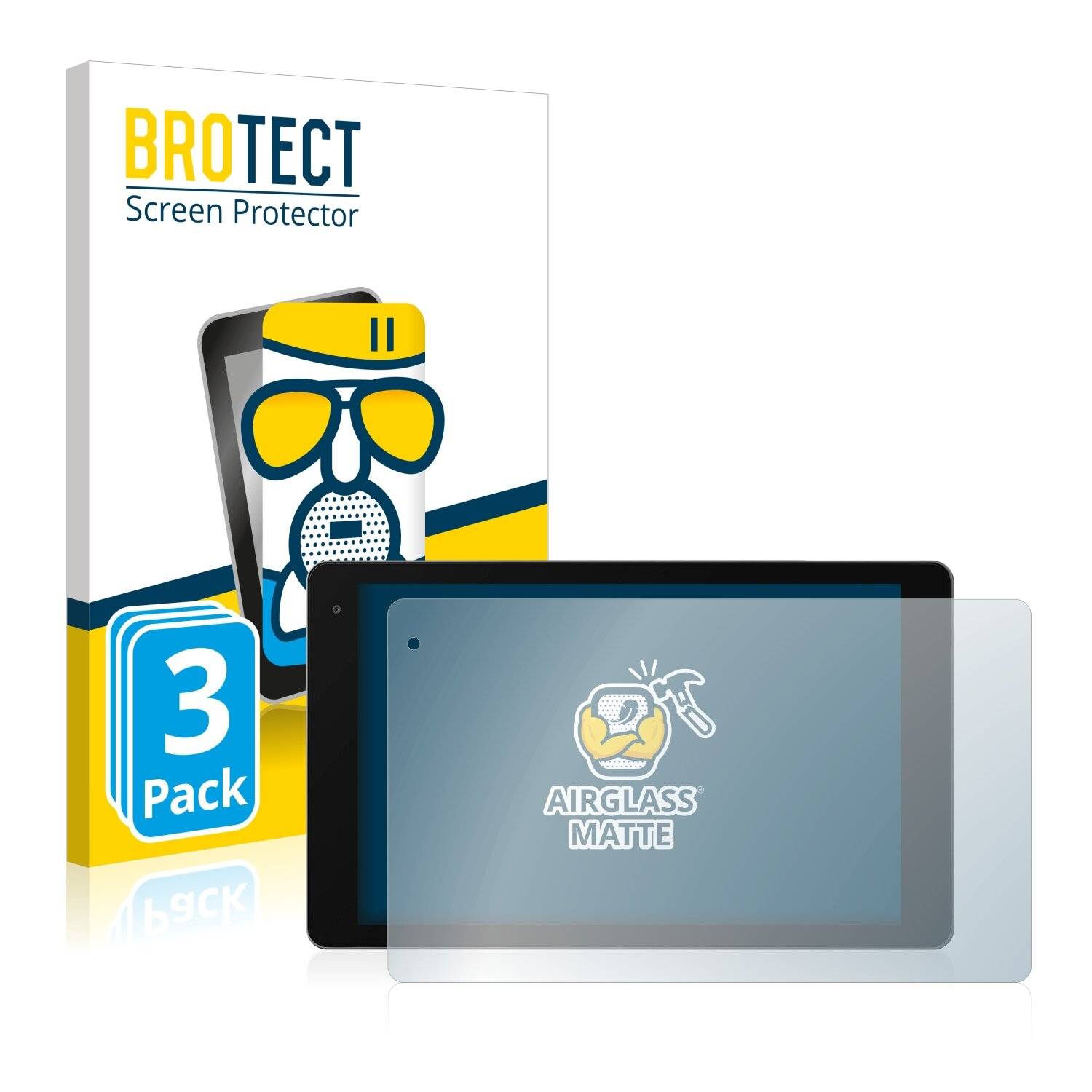 3x BROTECT AirGlass Matte Schutzglas Folie für Medion Lifetab P10603 (MD