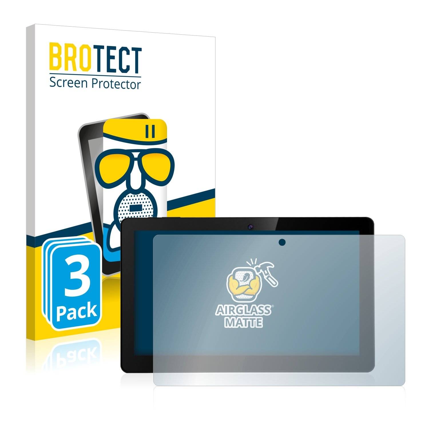 3x BROTECT AirGlass Matte Schutzglas Folie für Dragon Touch X10