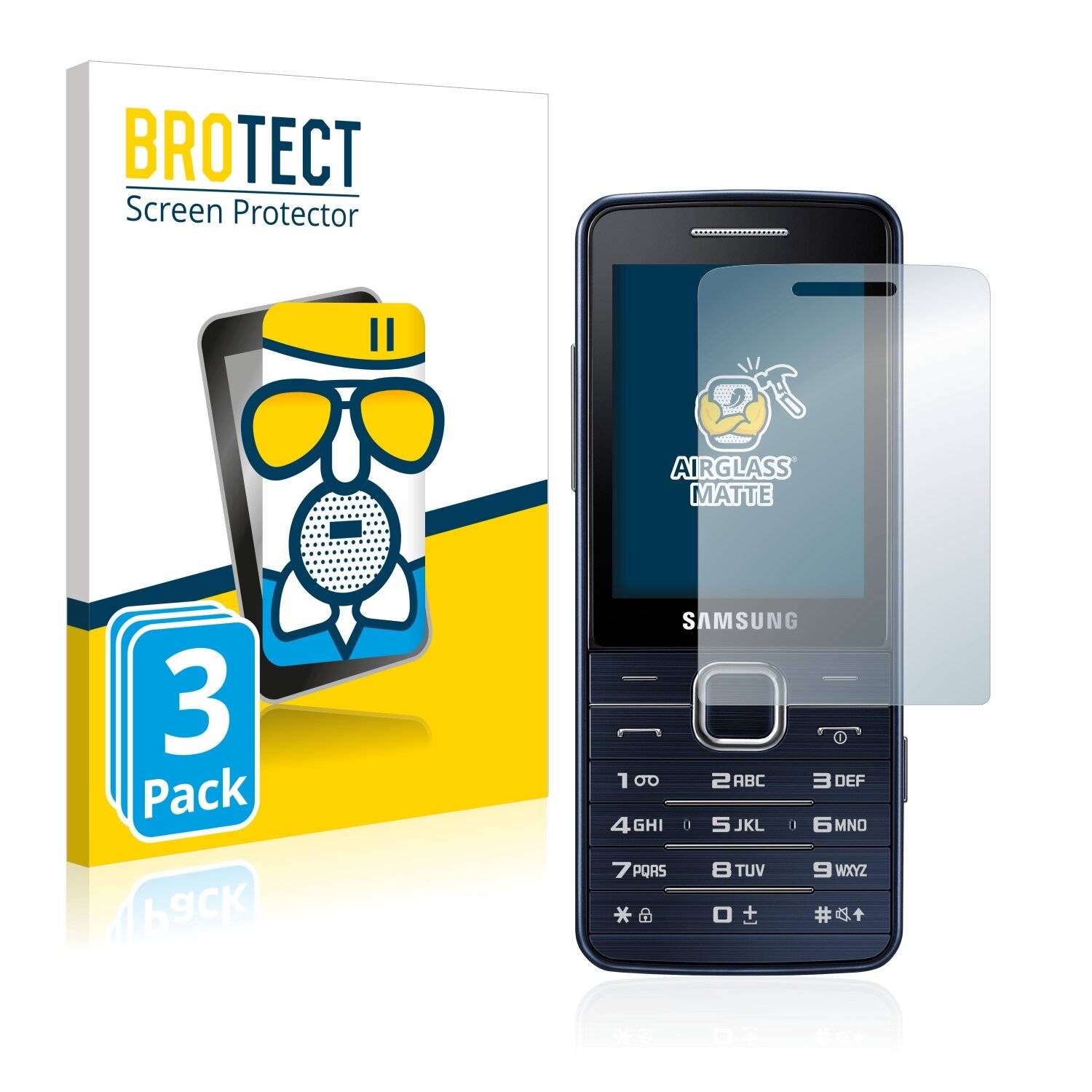 3x BROTECT AirGlass Matte Schutzglas Folie für Samsung