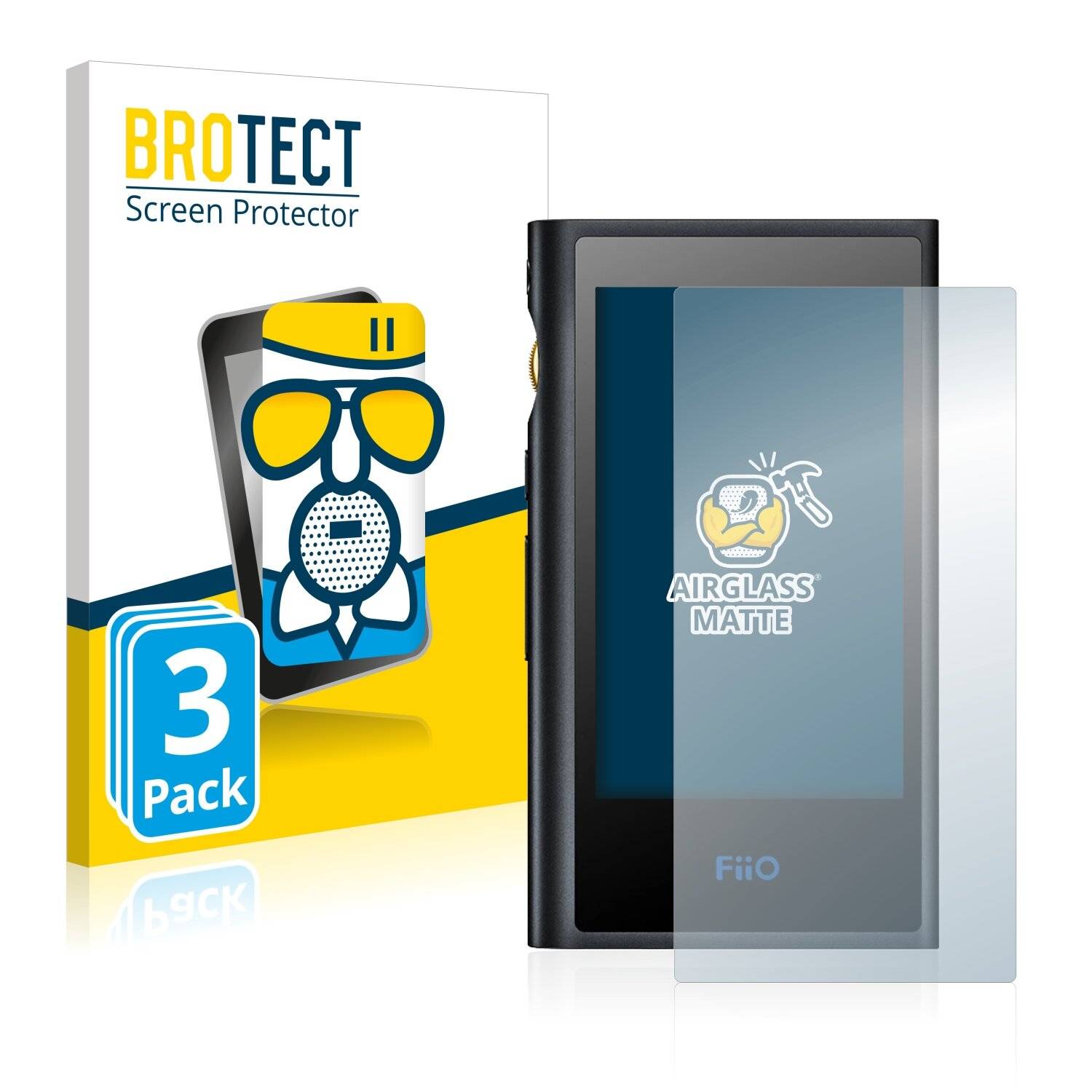 3x BROTECT AirGlass Matte Schutzglas Folie für FiiO