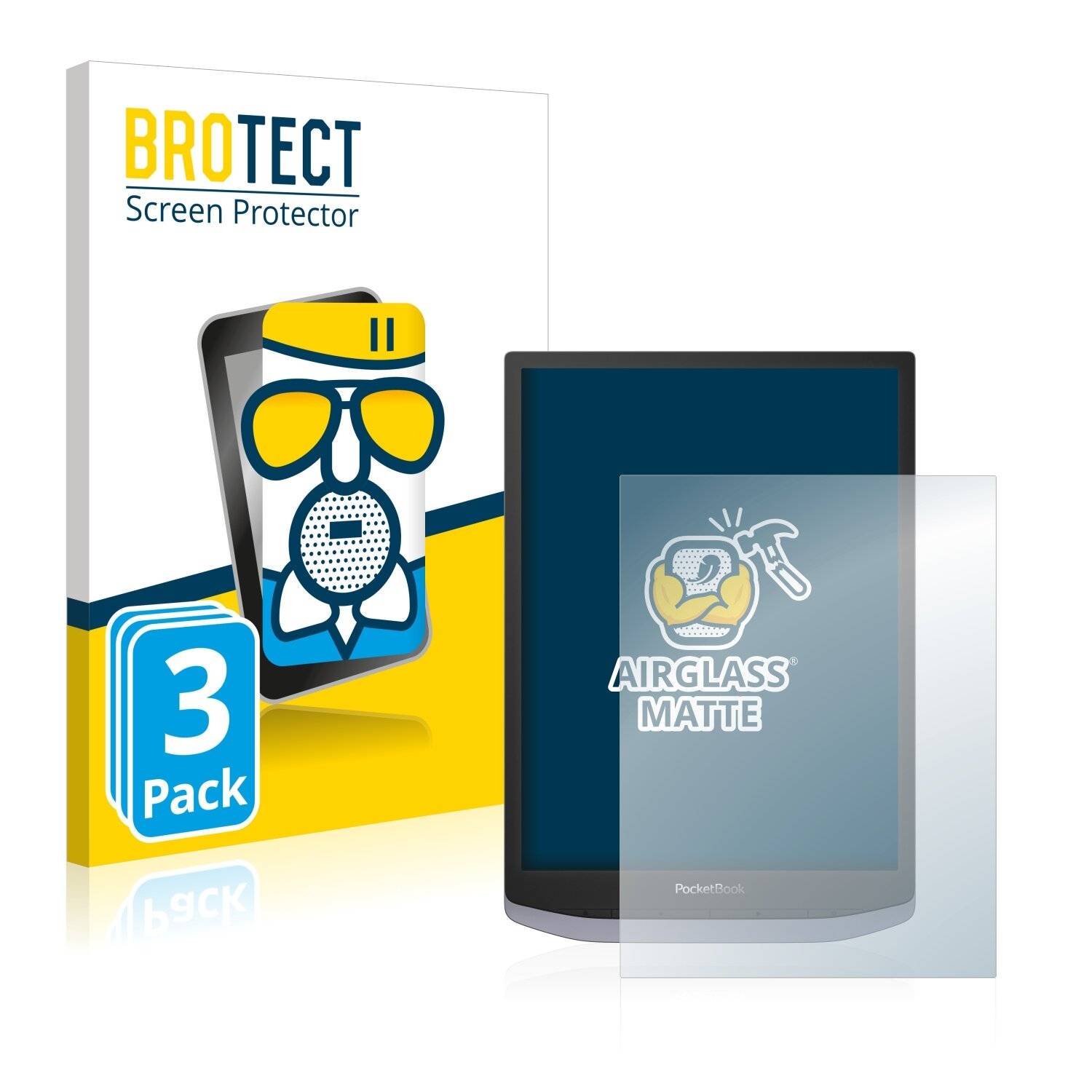 3x BROTECT AirGlass Matte Schutzglas Folie für PocketBook InkPad