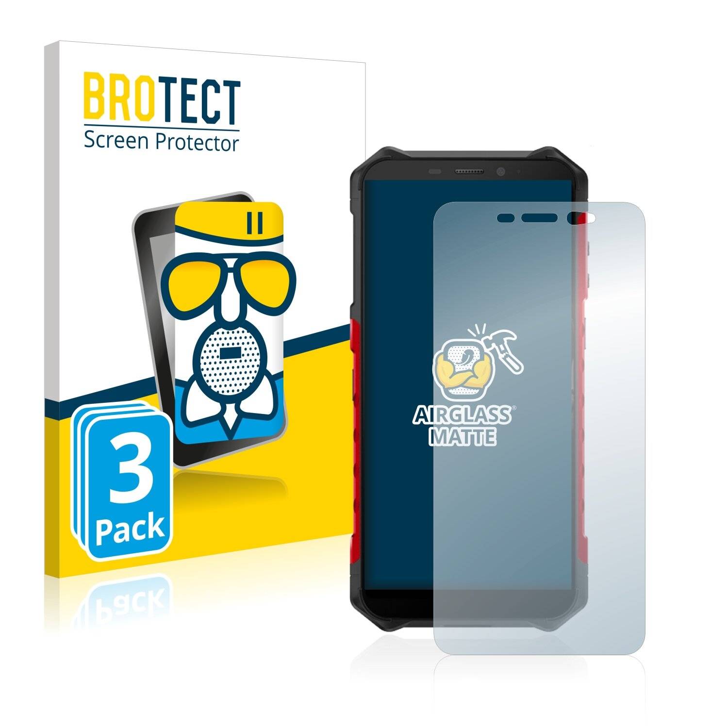 3x BROTECT AirGlass Matte Schutzglas Folie für Ulefone Armor