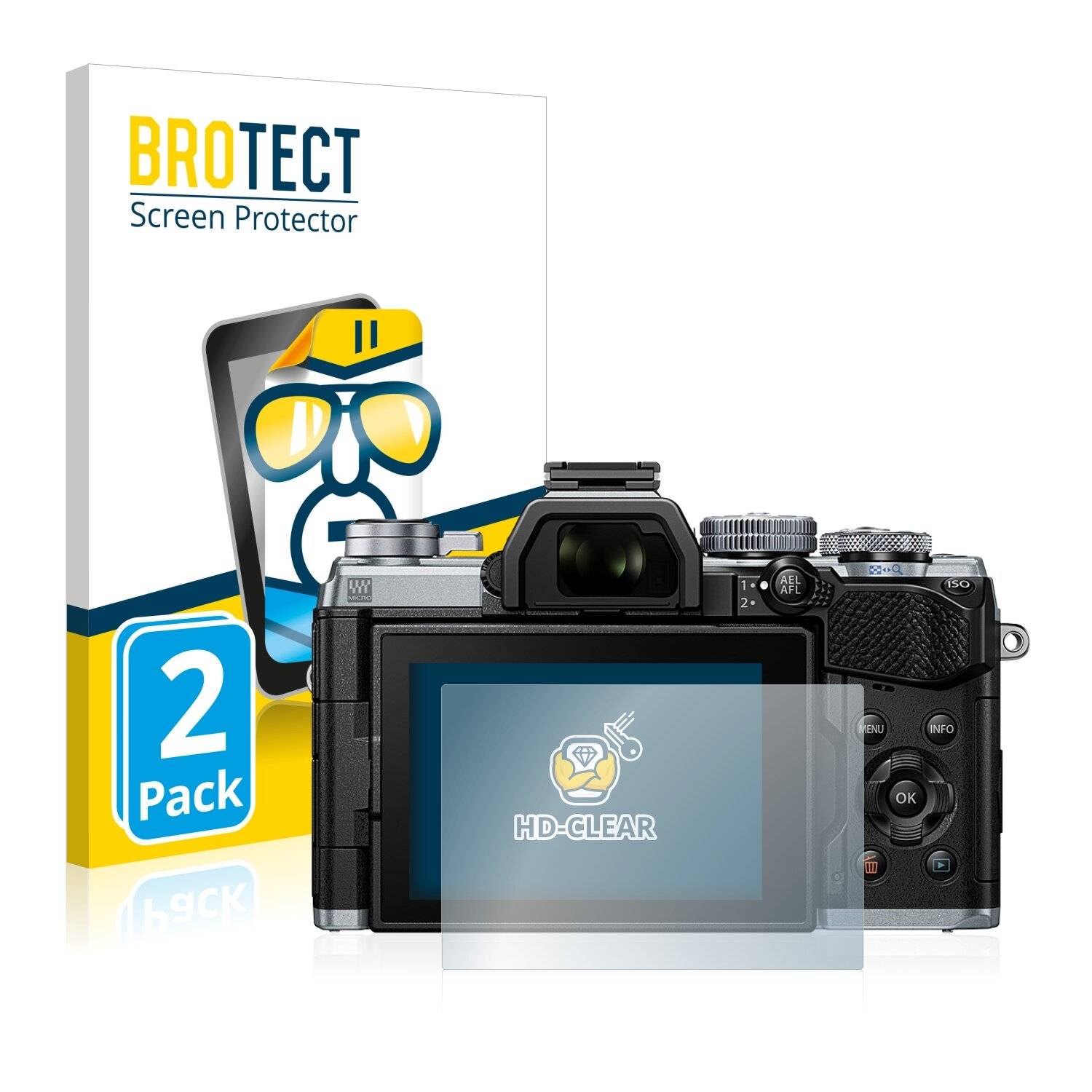 2x BROTECT HD-Clear Displayschutzfolie für Olympus OM-D E-M5 Mark