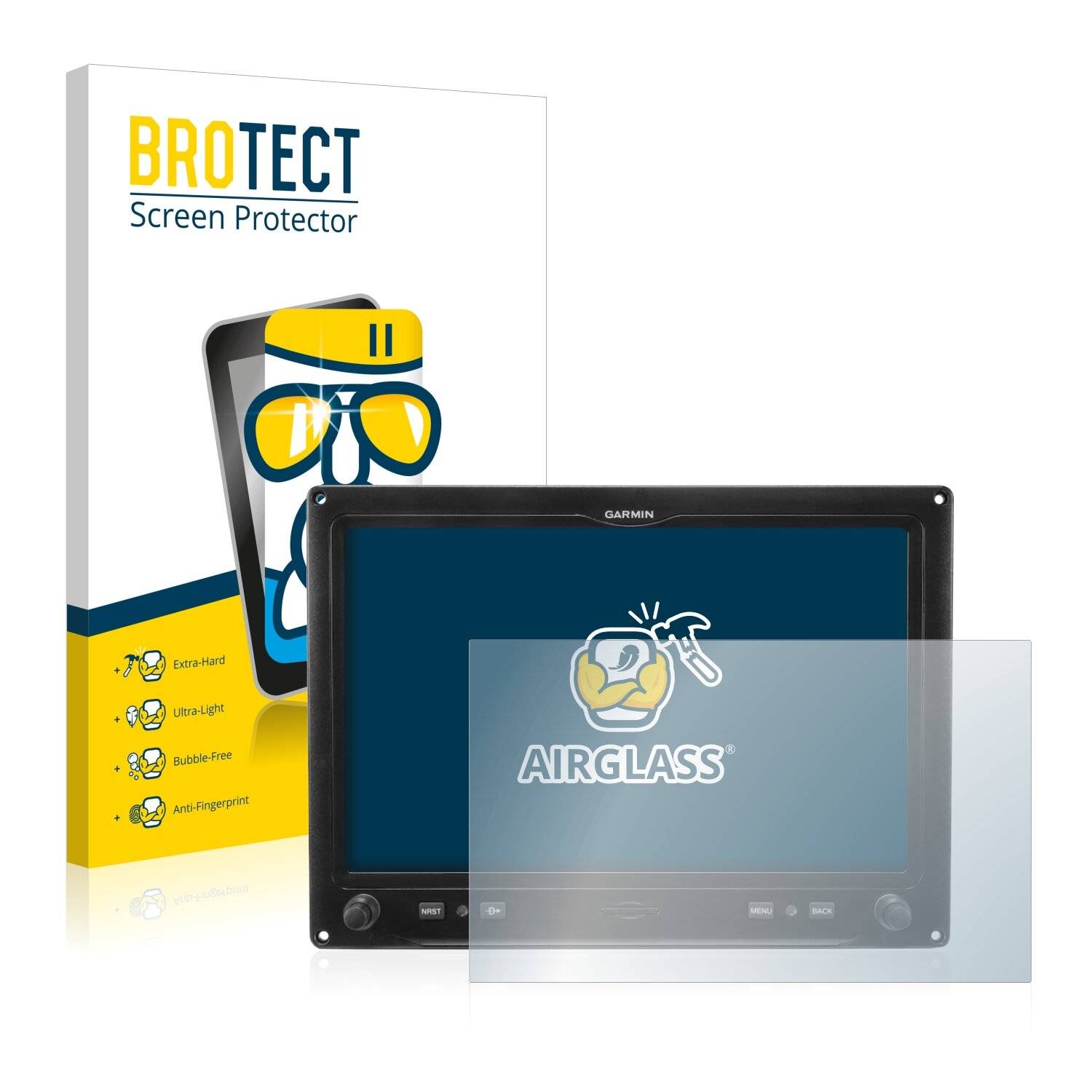 BROTECT AirGlass Schutzglas Folie für Garmin G3X Touch Landscape Display
