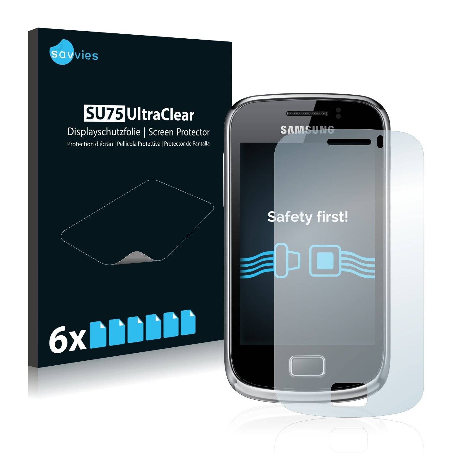 6x Savvies SU75 Displayschutzfolie für Samsung Galaxy Mini 2