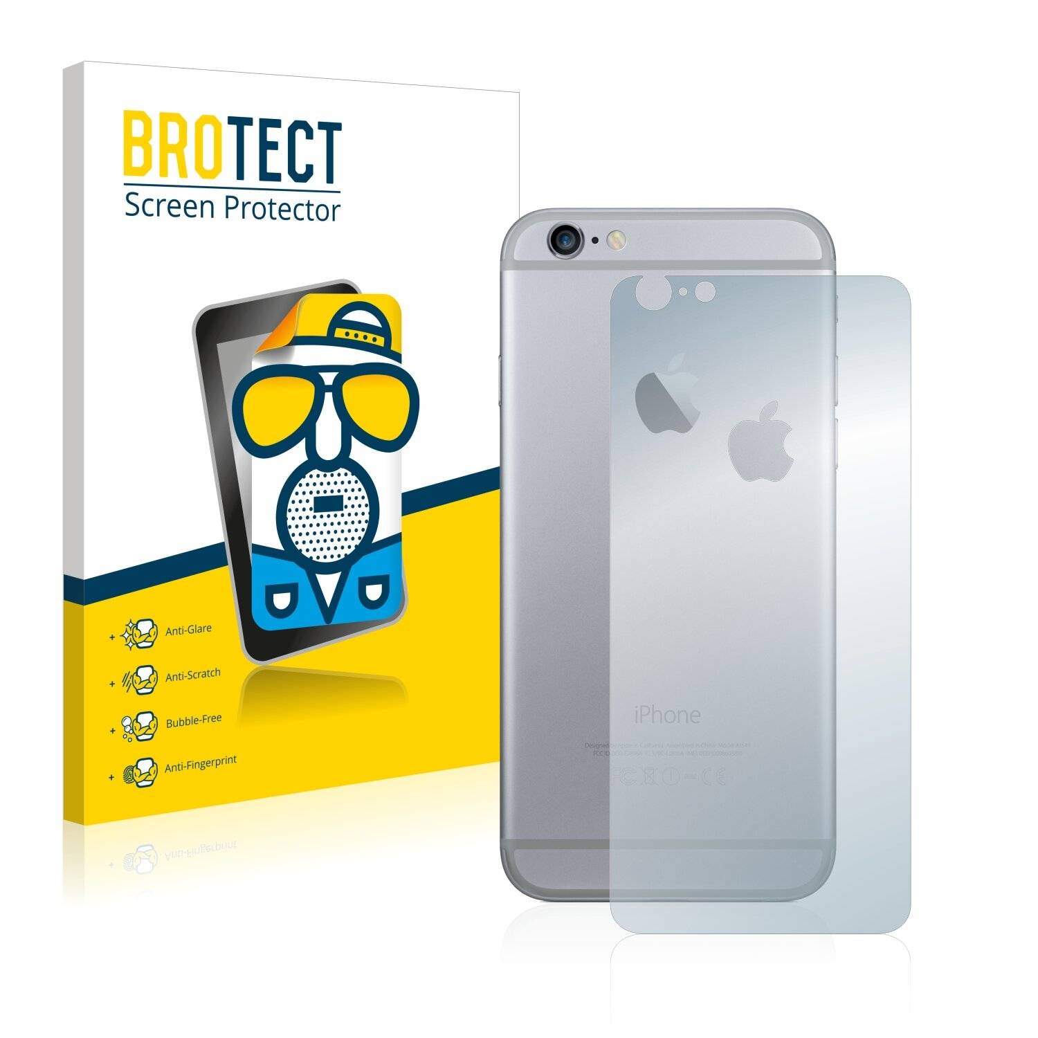 2x BROTECT Matte Displayschutzfolie für Apple iPhone 6 Plus Rückseite (gesamte Fläche +