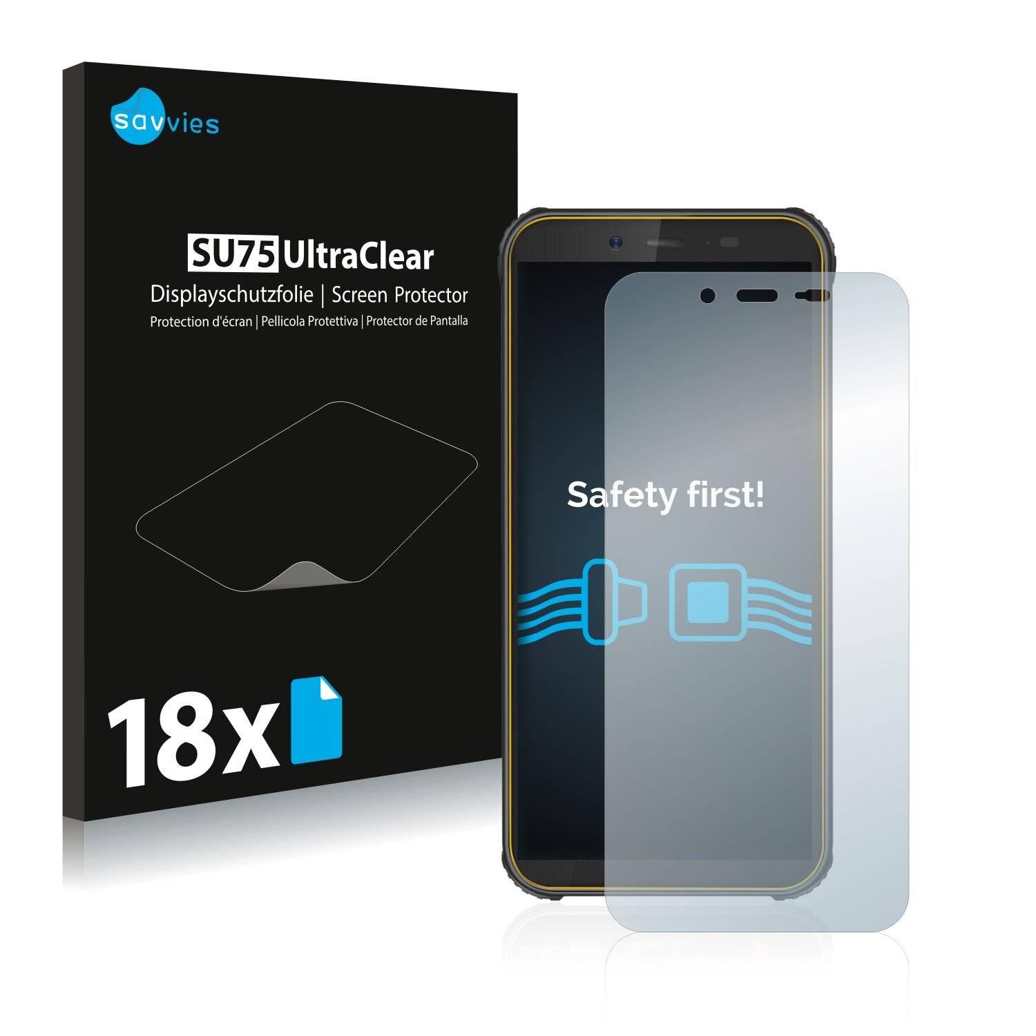 18x Savvies SU75 Displayschutzfolie für Blackview BV5500