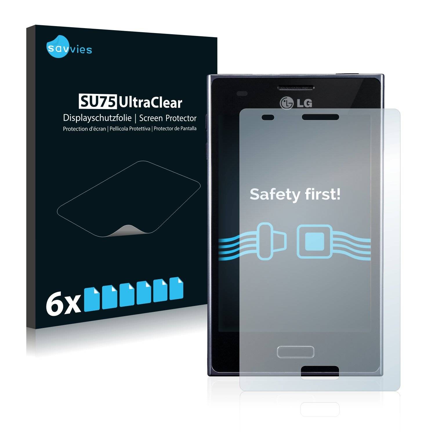 6x Savvies SU75 Displayschutzfolie für LG Electronics E610 Optimus